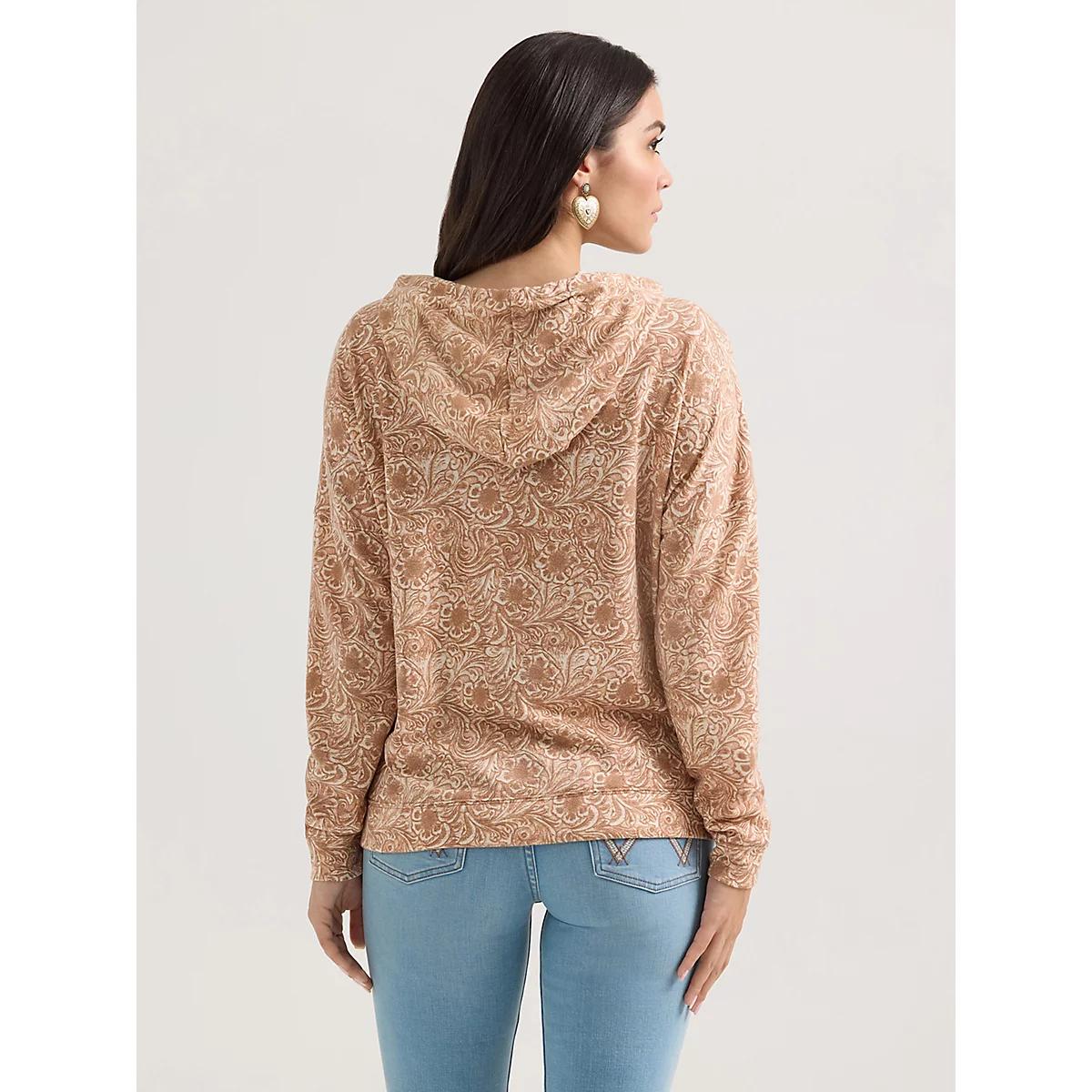 Women's Wrangler Geometric Relaxed Pullover Hoodie in Wavy Tan Product Image