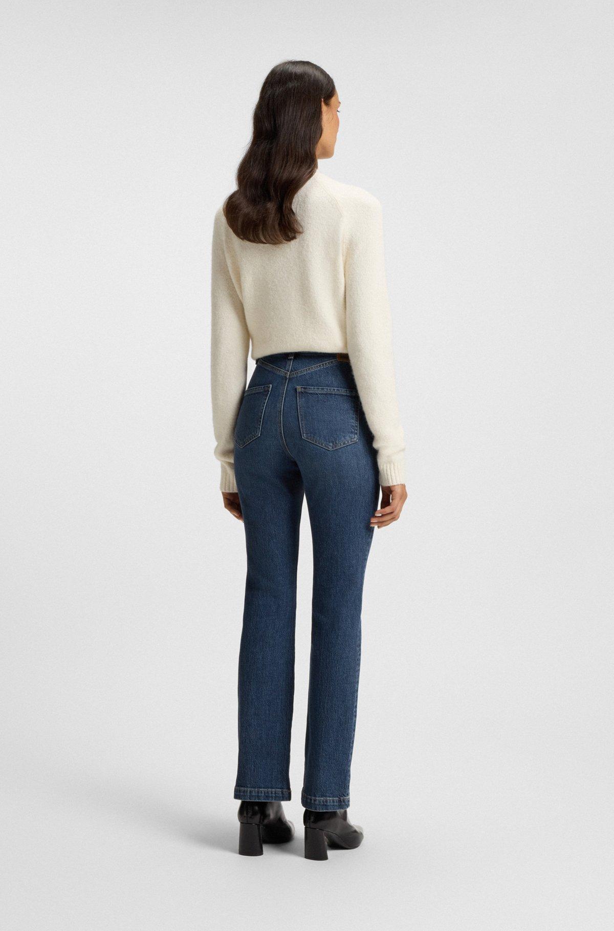 Wide-leg jeans in blue comfort-stretch denim Product Image