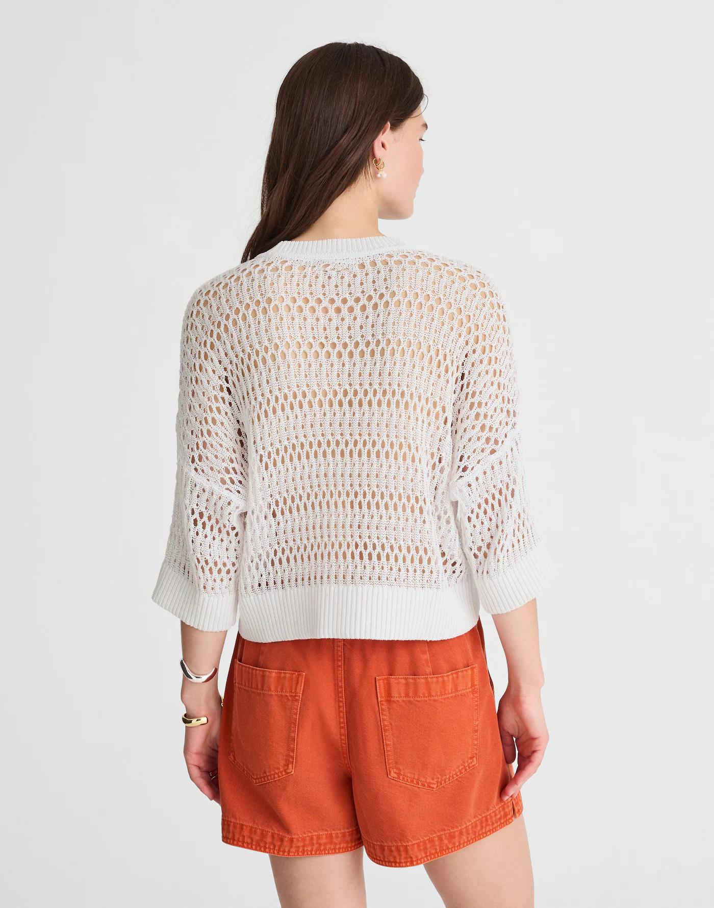 Relaxed Open-Stitch Sweater Tee Product Image
