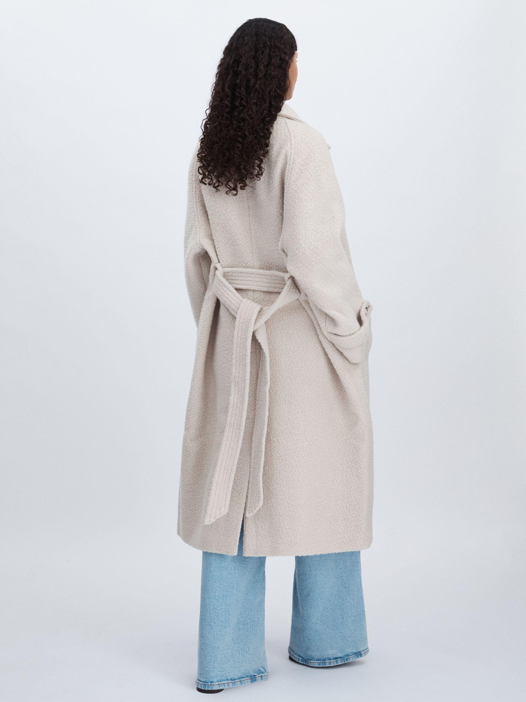 Meotine Wool-Blend Bouclé Coat in Cream Product Image