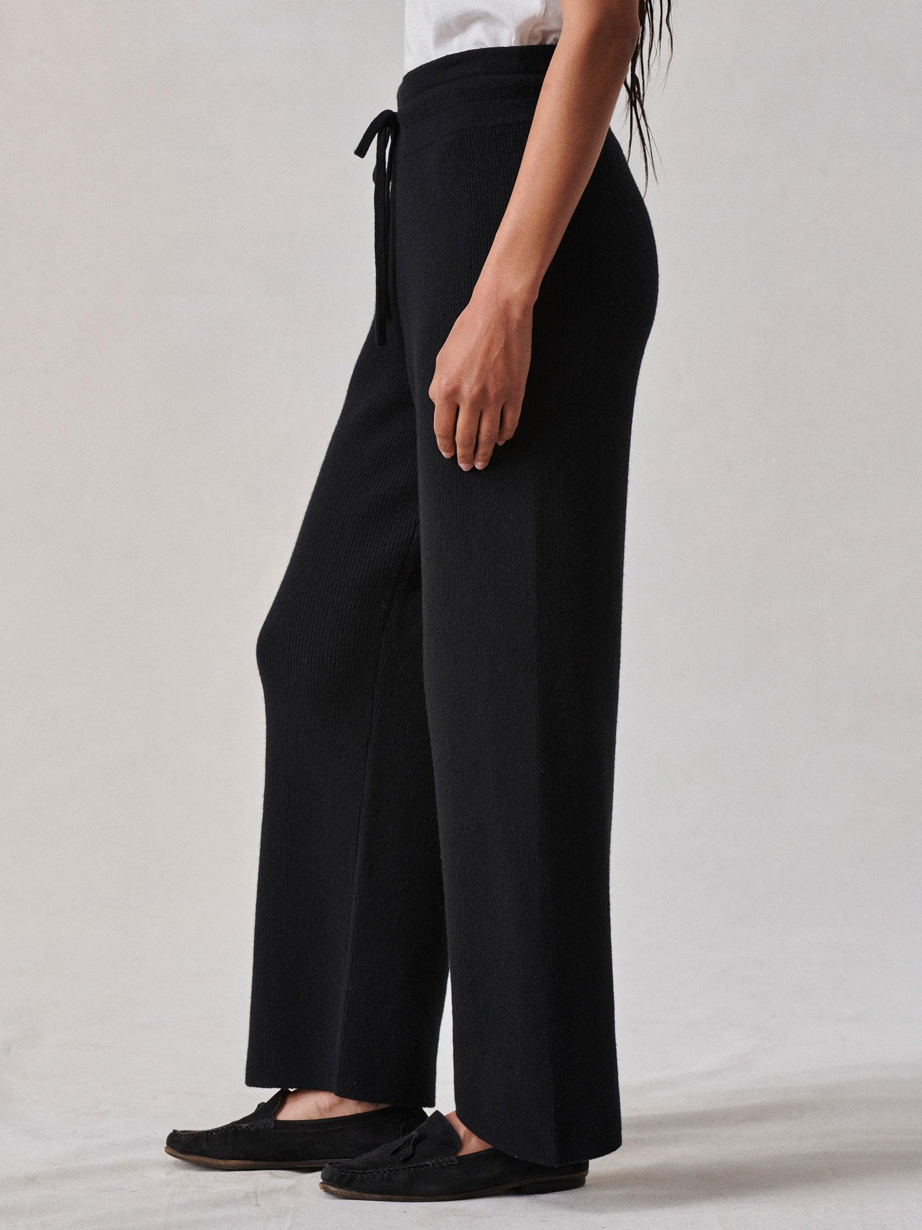 Black Lounge Wool Wide Leg Pant Product Image