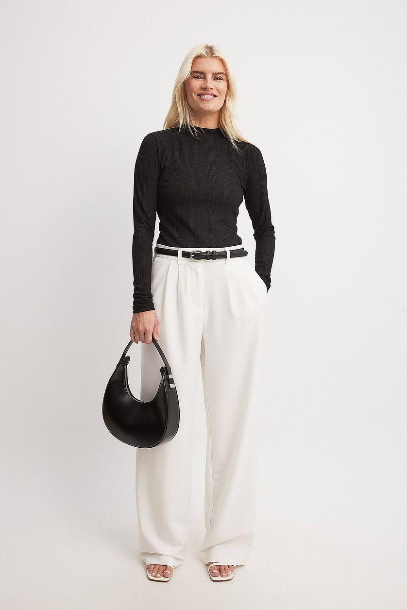 Sheer Ribbed Long Sleeve Top Product Image