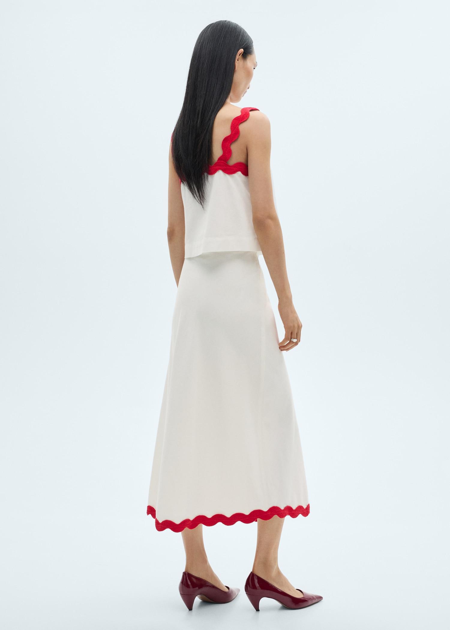 Midi-skirt with contrasting trim - Women | MANGO USA Product Image