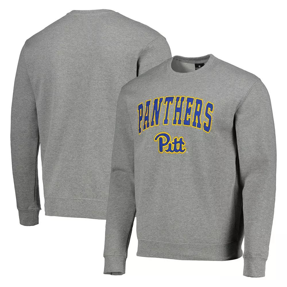 Men's Colosseum Heathered Gray Pitt Panthers Arch & Logo Sweatshirt,  Product Image