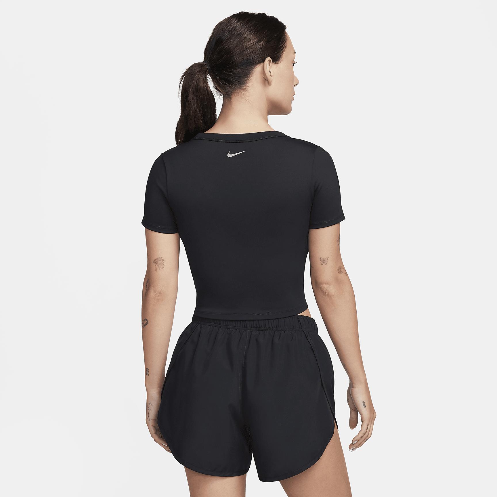 Nike Womens One Fitted Dri-FIT Short-Sleeve Cropped Top | FN2804-010 Product Image