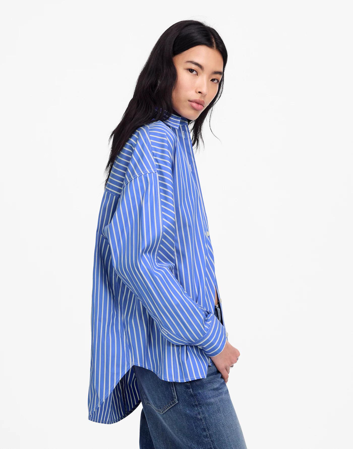 Poplin Oversized Long Button-Up Shirt Product Image