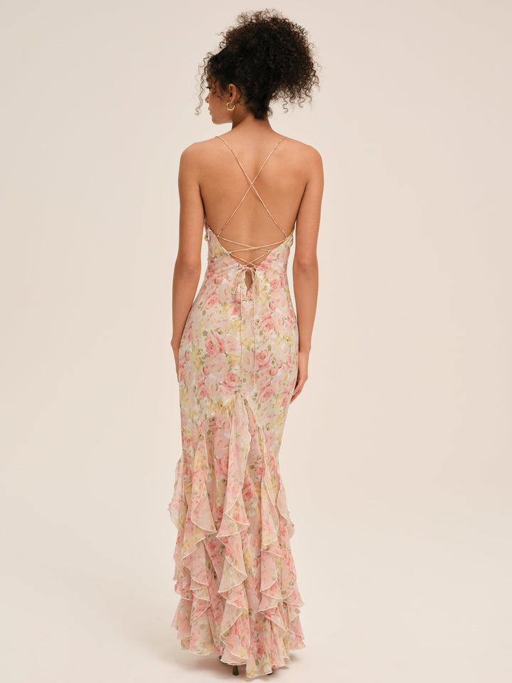 Elea Maxi Dress — Peach Product Image
