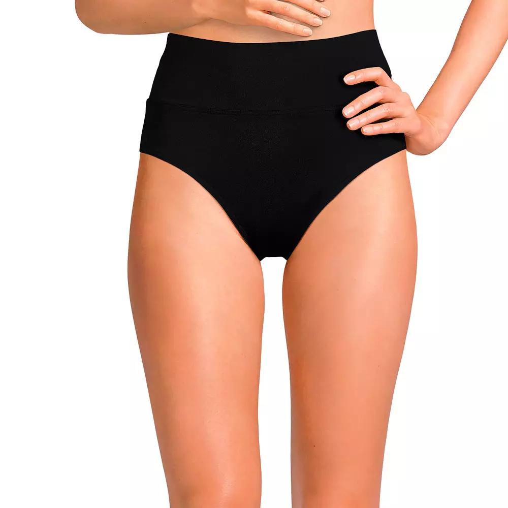 Women's Lands' End Chlorine Resistant Fold Over High Waisted Bikini Bottoms,  Product Image