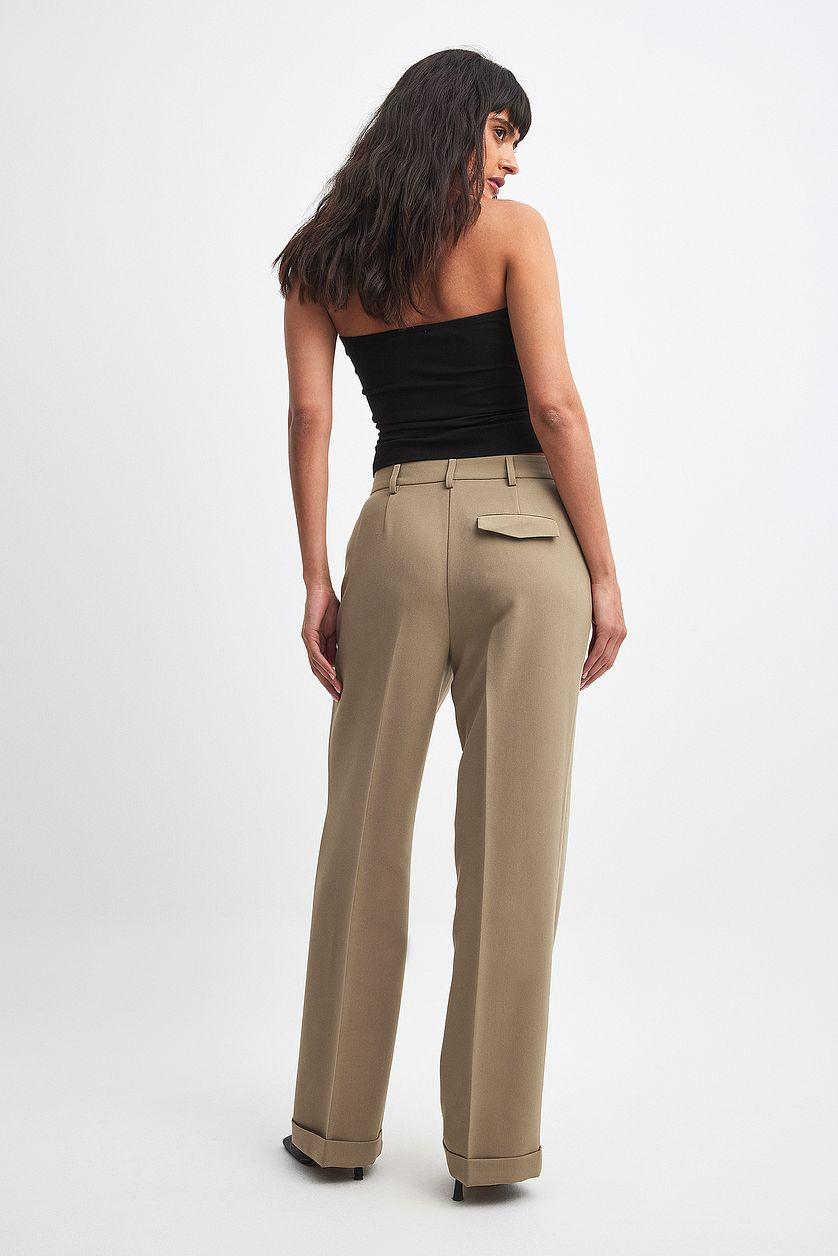 Tailored Mid Waist Suit Pants Product Image