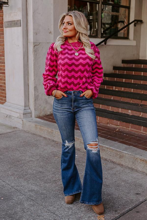 The Margot High Waist Distressed Flare in Dark Wash Product Image