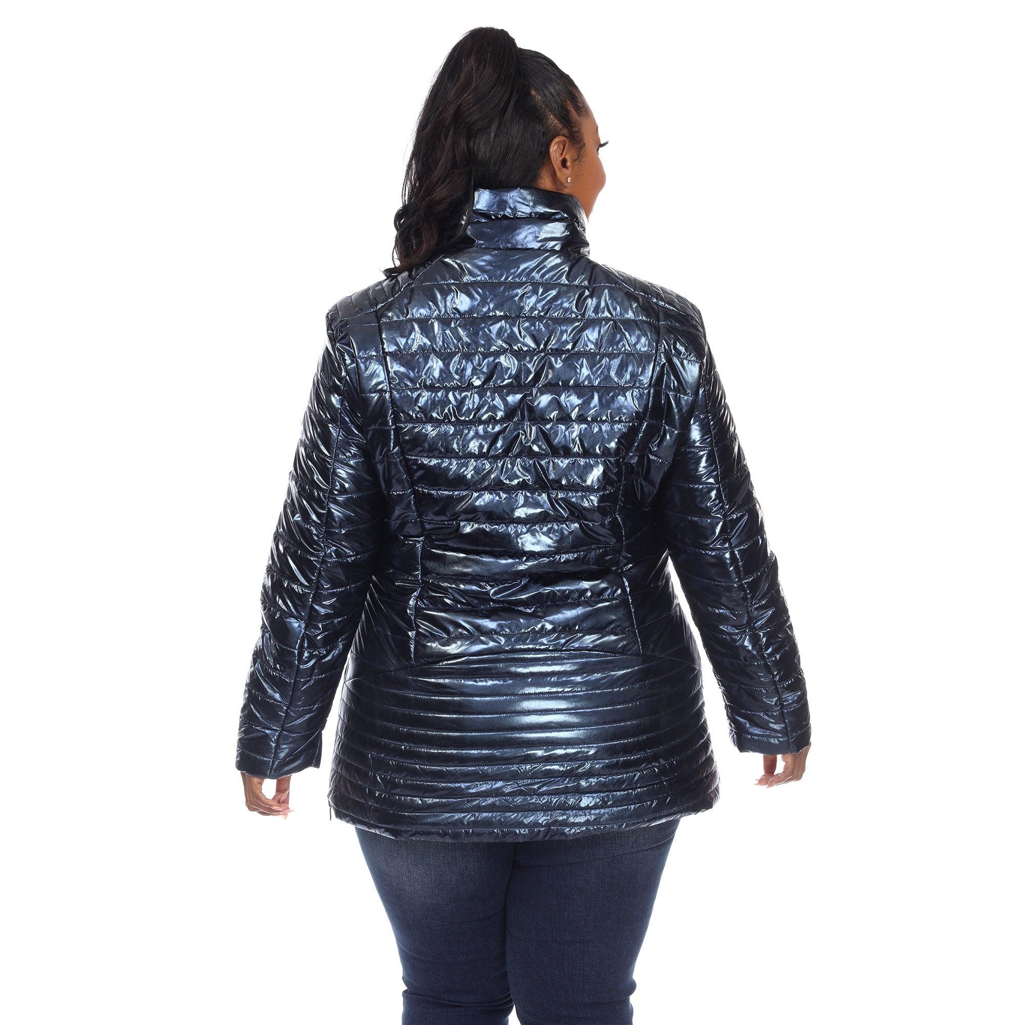 Metallic Puffer Coat - Plus Product Image