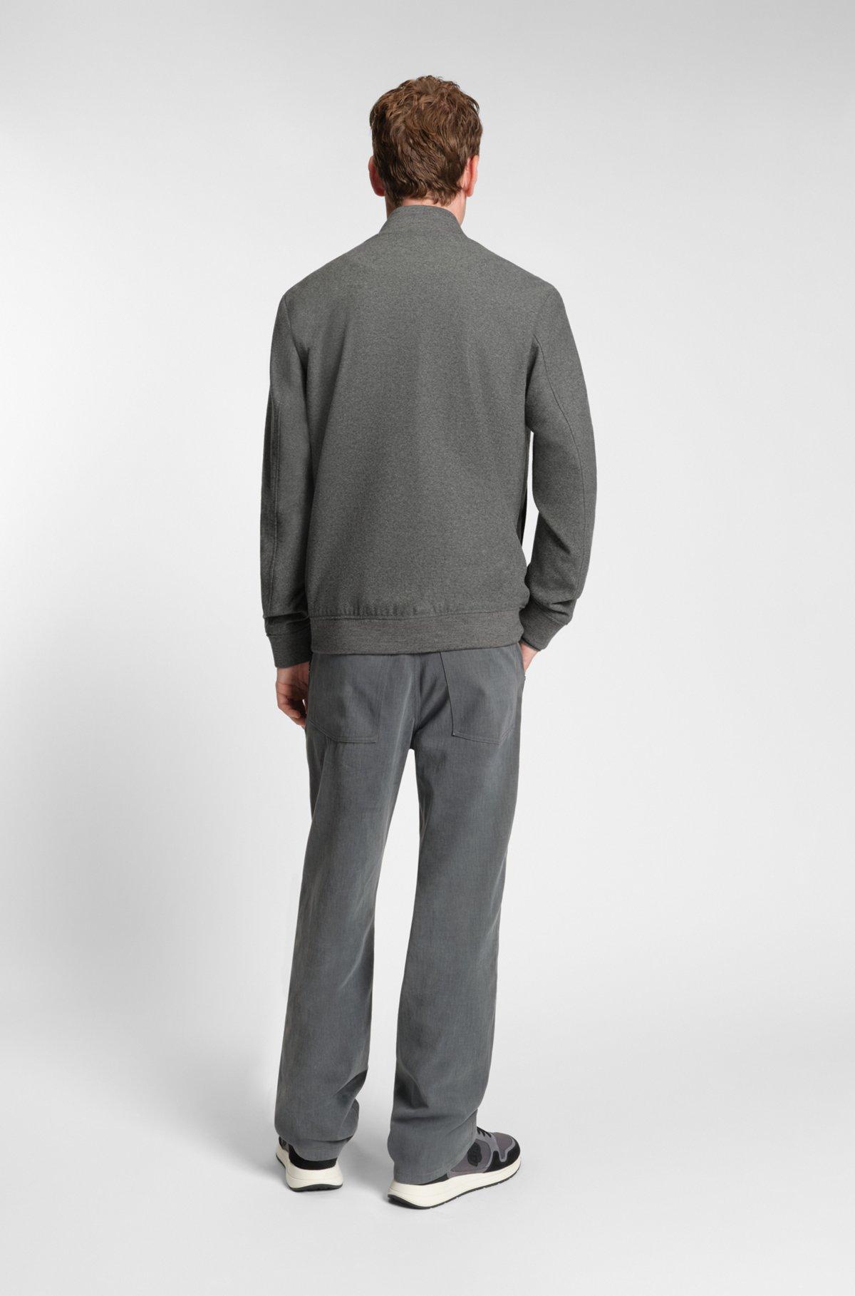 Brushed slim-fit jacket in stretch flannel Product Image