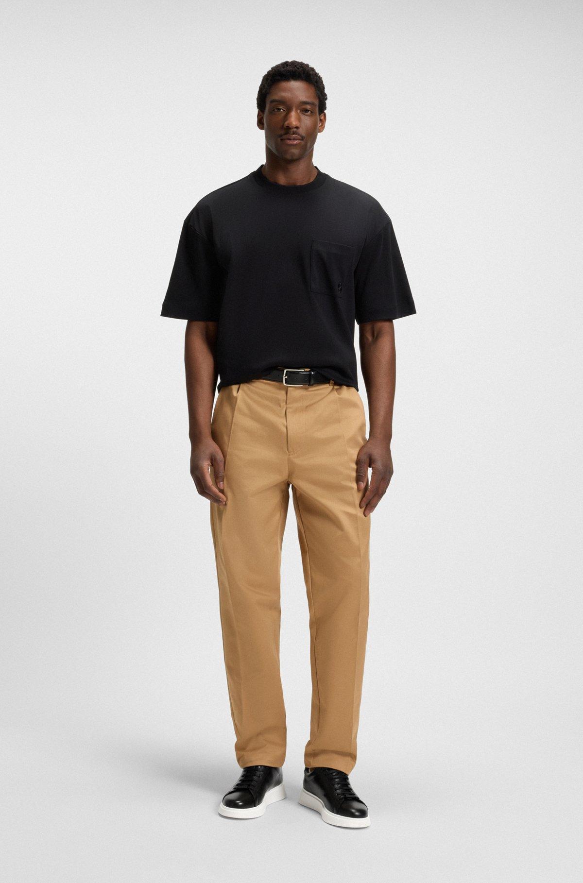 BOSS - Leather trainers with rubber outsole - Black Product Image