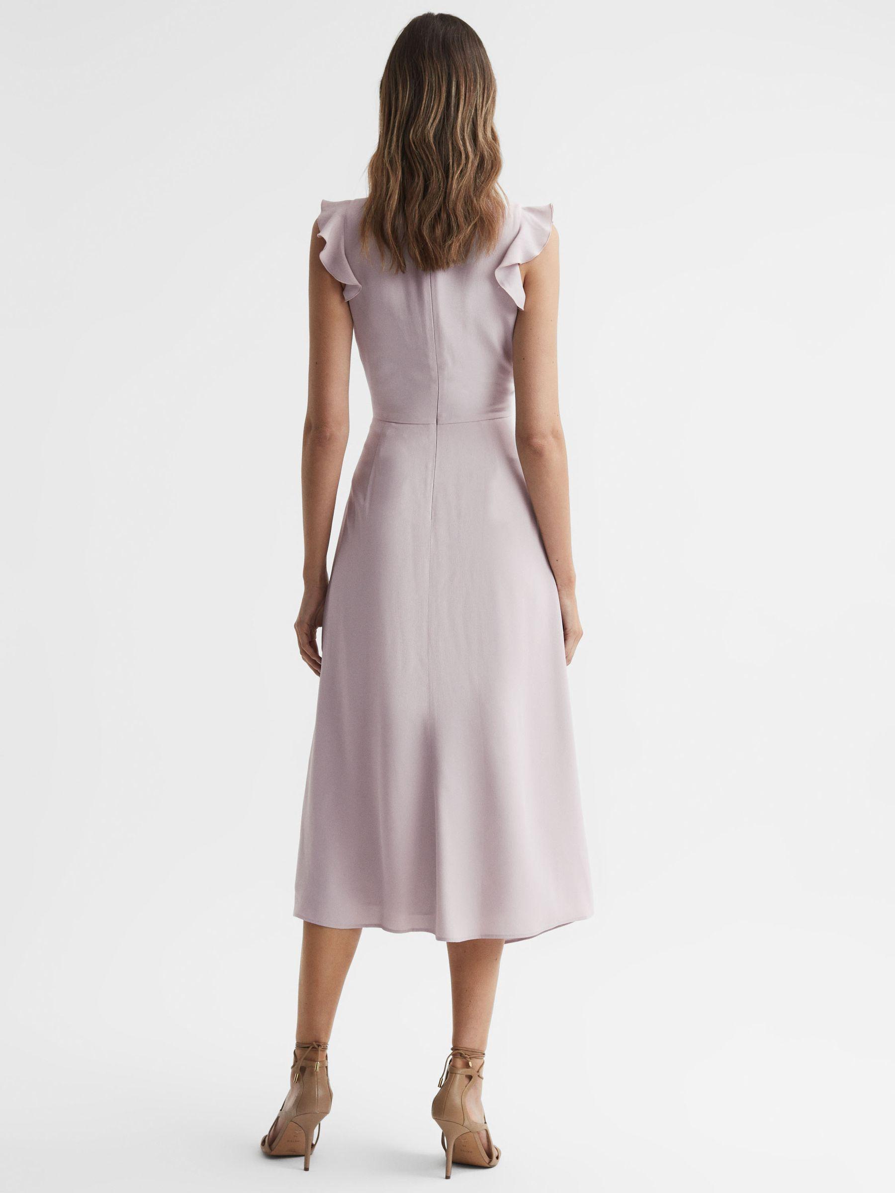 Wrap Tie Midi Dress in Lilac Product Image