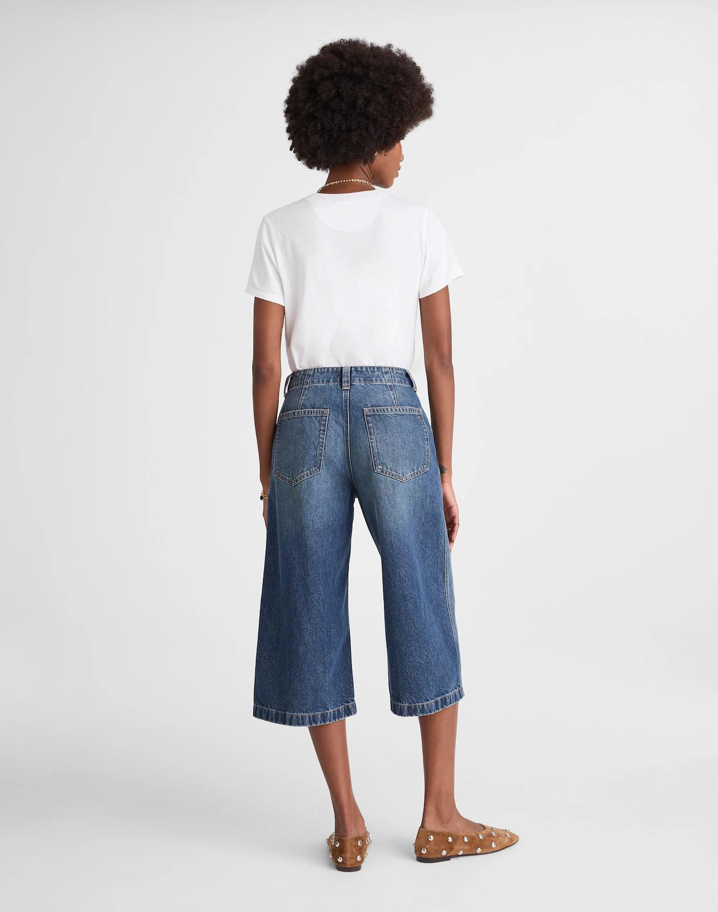 Denim Culottes in Greendale Wash Product Image