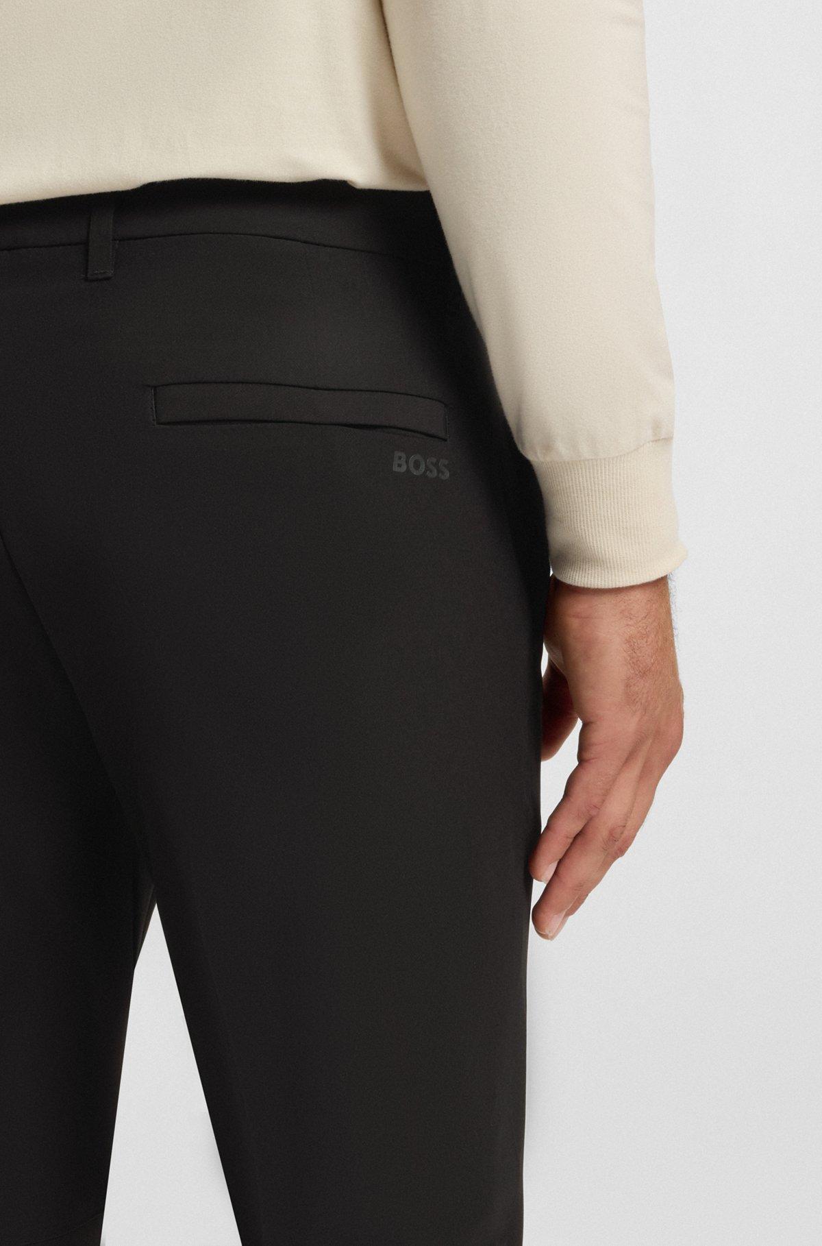 BOSS - Slim-fit pants in water-repellent stretch fabric - Black Product Image