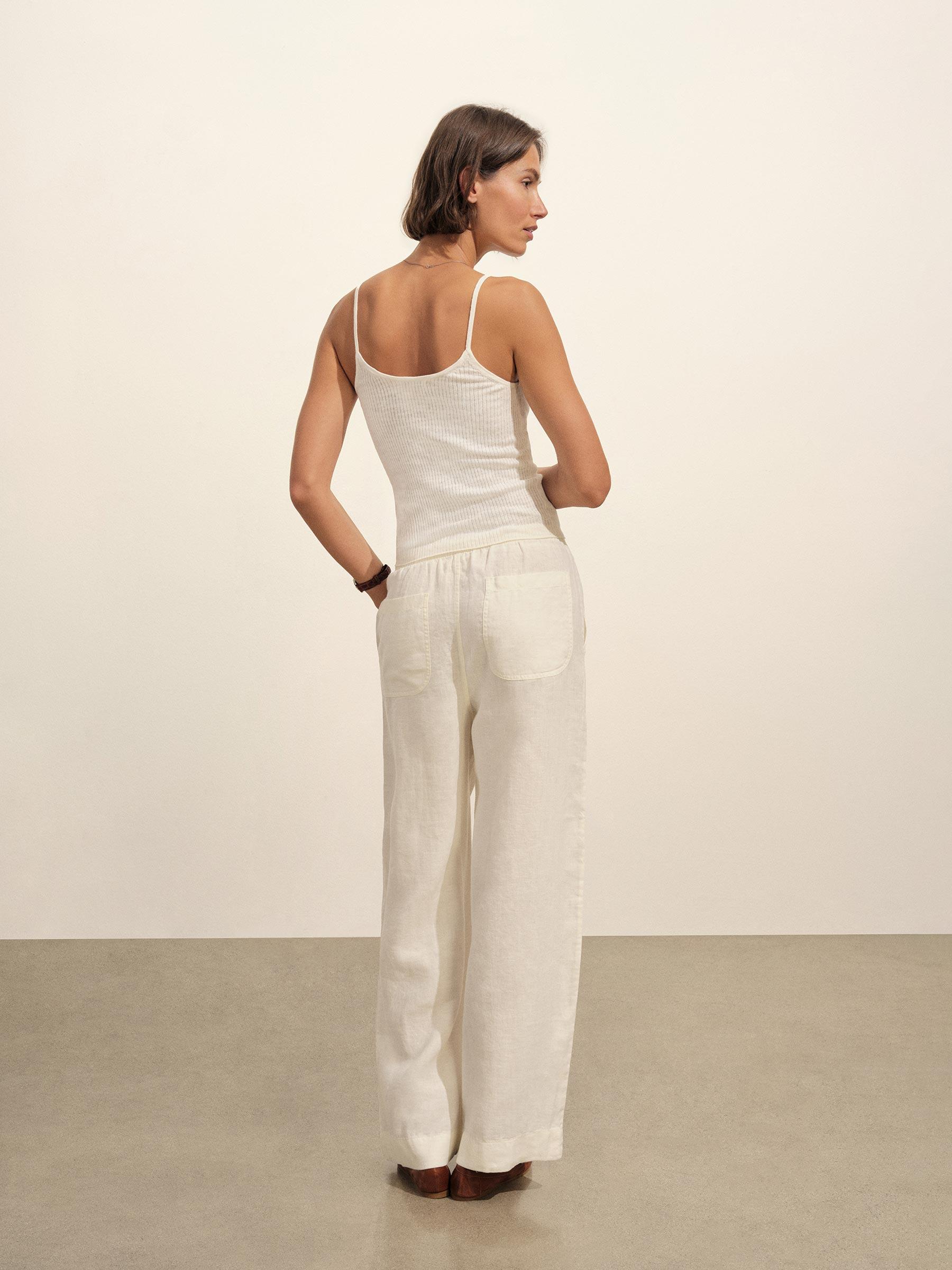 Sea Shell Crosshatch Linen Easy Pant - Buck Mason- Modern American Classics Product Image