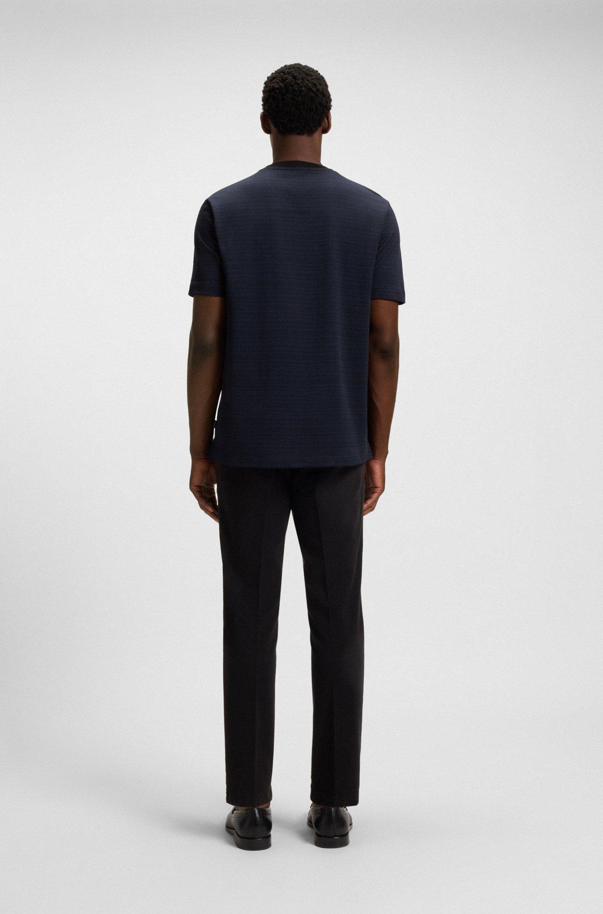 Mercerized-cotton T-shirt with grid pattern Product Image