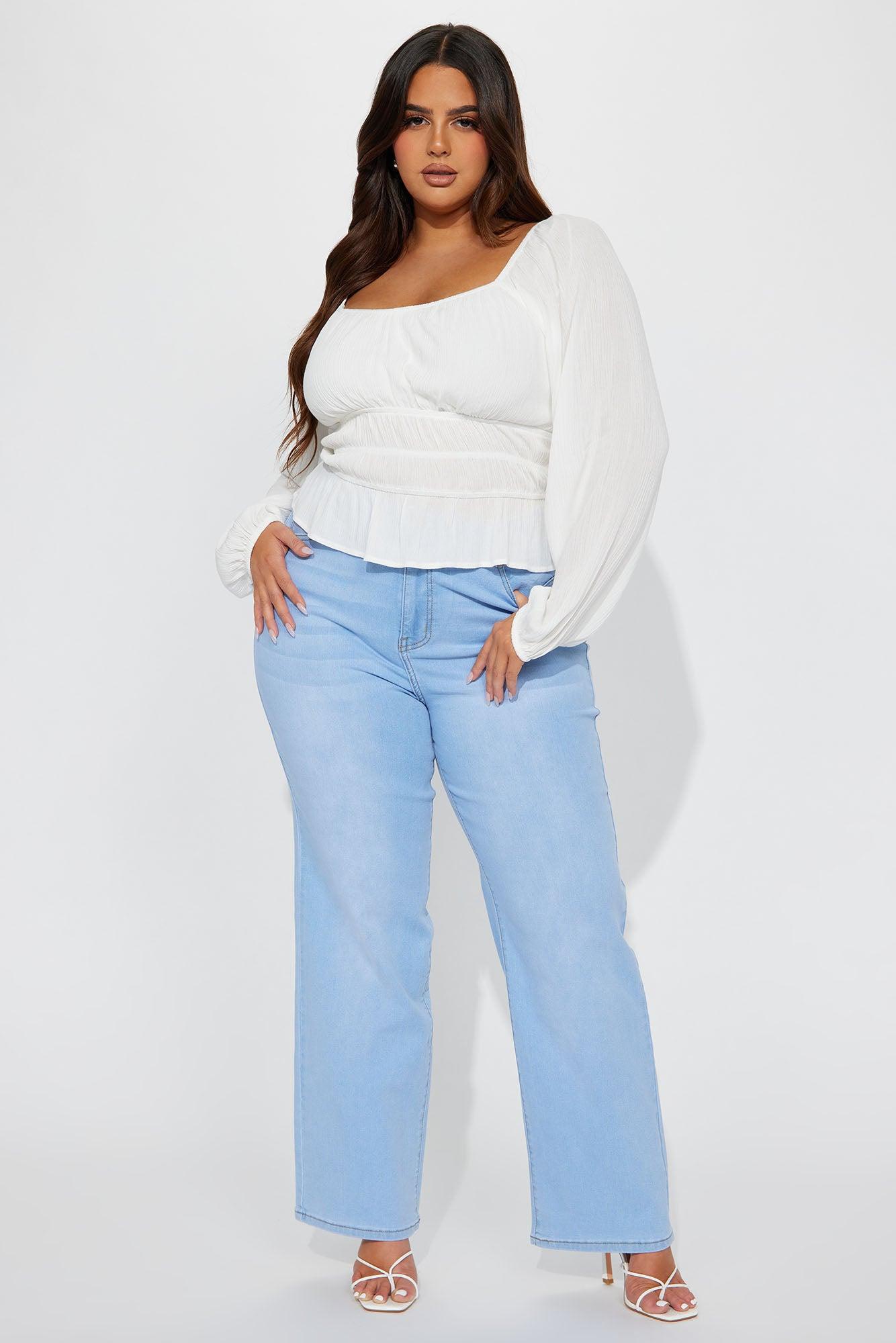 Simply Basic Stretch Straight Jeans - Light Wash Product Image