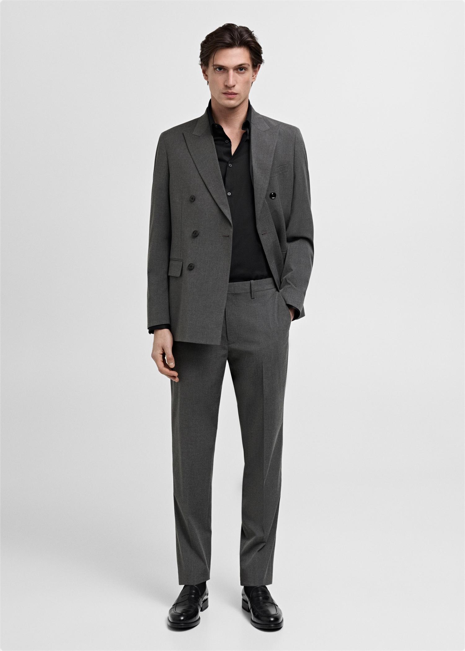 Slim fit cotton suit shirt - Men | MANGO USA Product Image