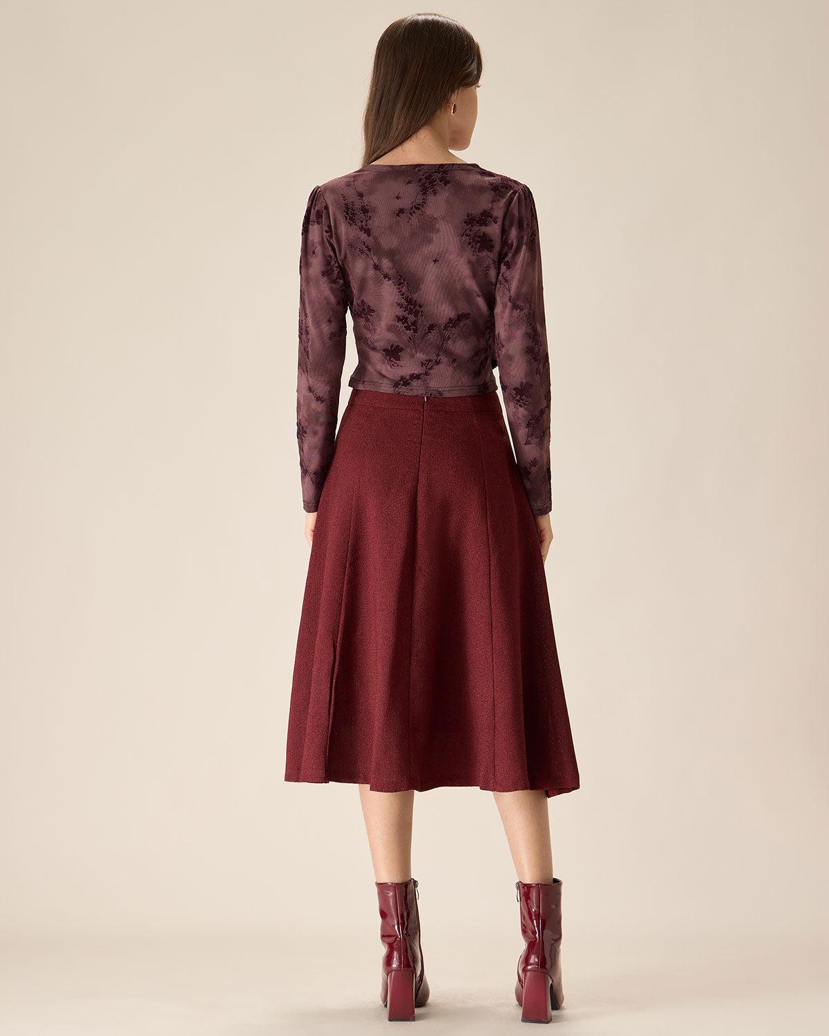 Purple Floral Ruched Wrap Tee Product Image