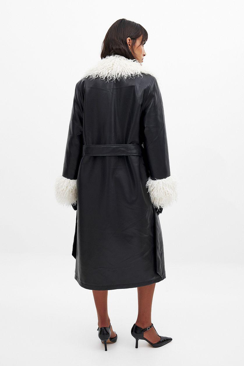 Belted Pu Bonded Long Coat Product Image