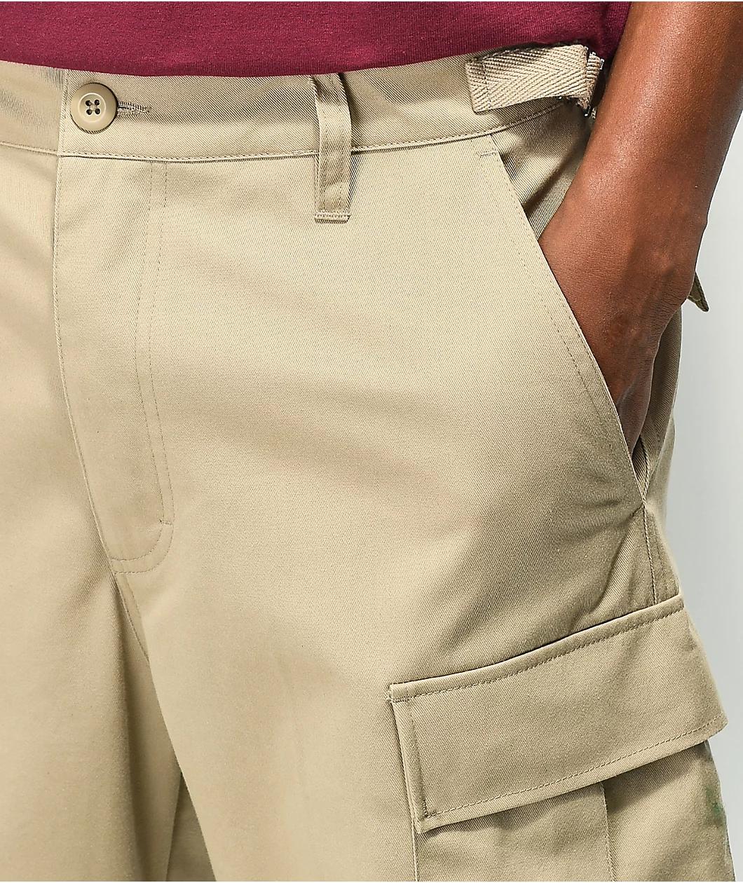 Empyre Loose Fit Khaki Cargo Skate Pants Product Image