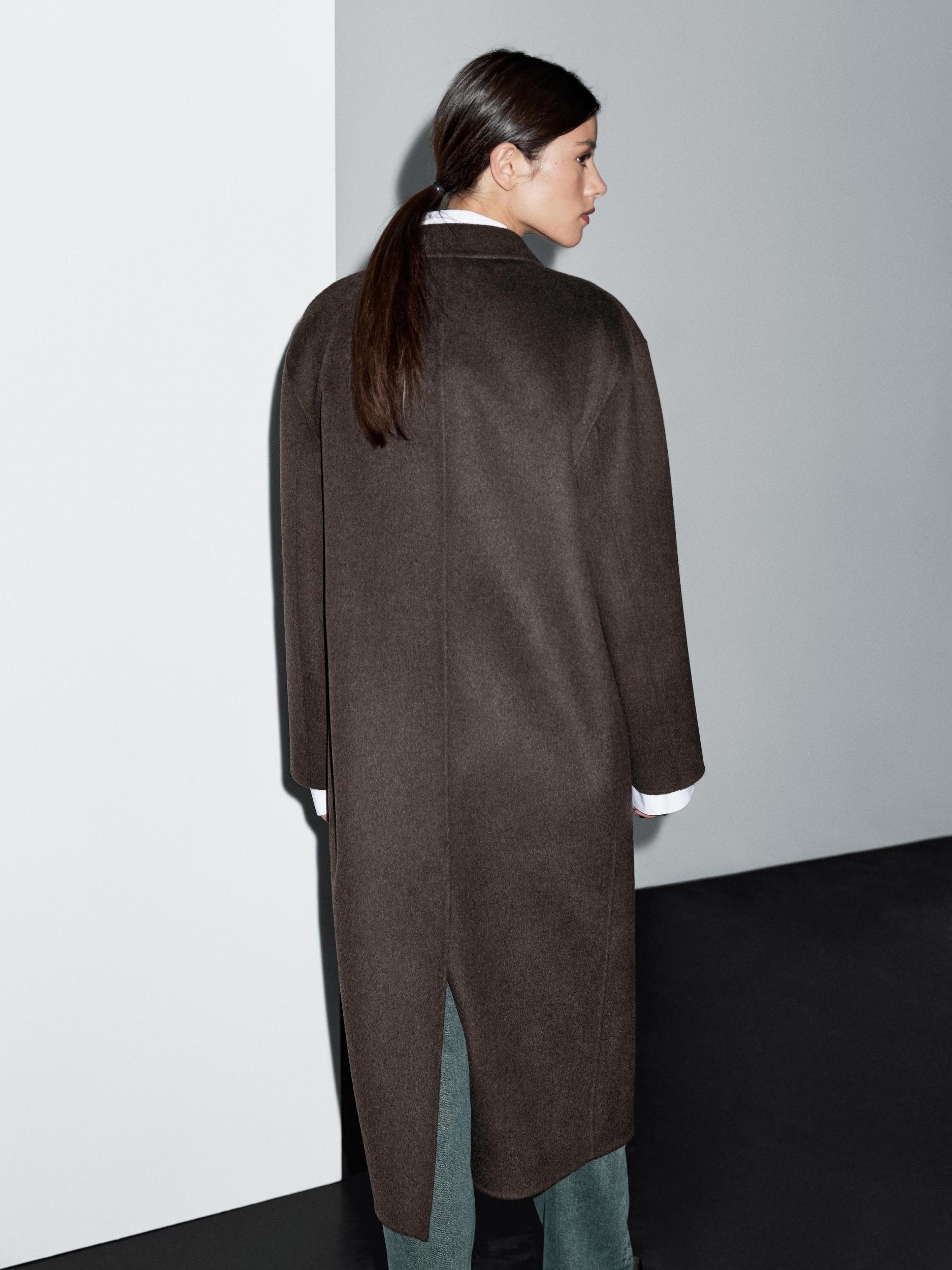 Long wool blend surplice coat Product Image