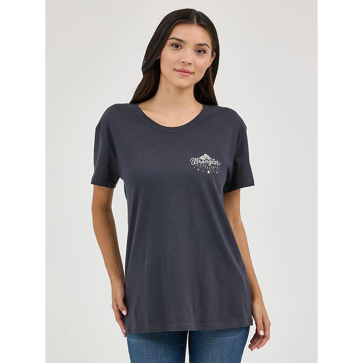 Women's Wrangler Western Back Graphic Boyfriend Tee in Phantom Product Image