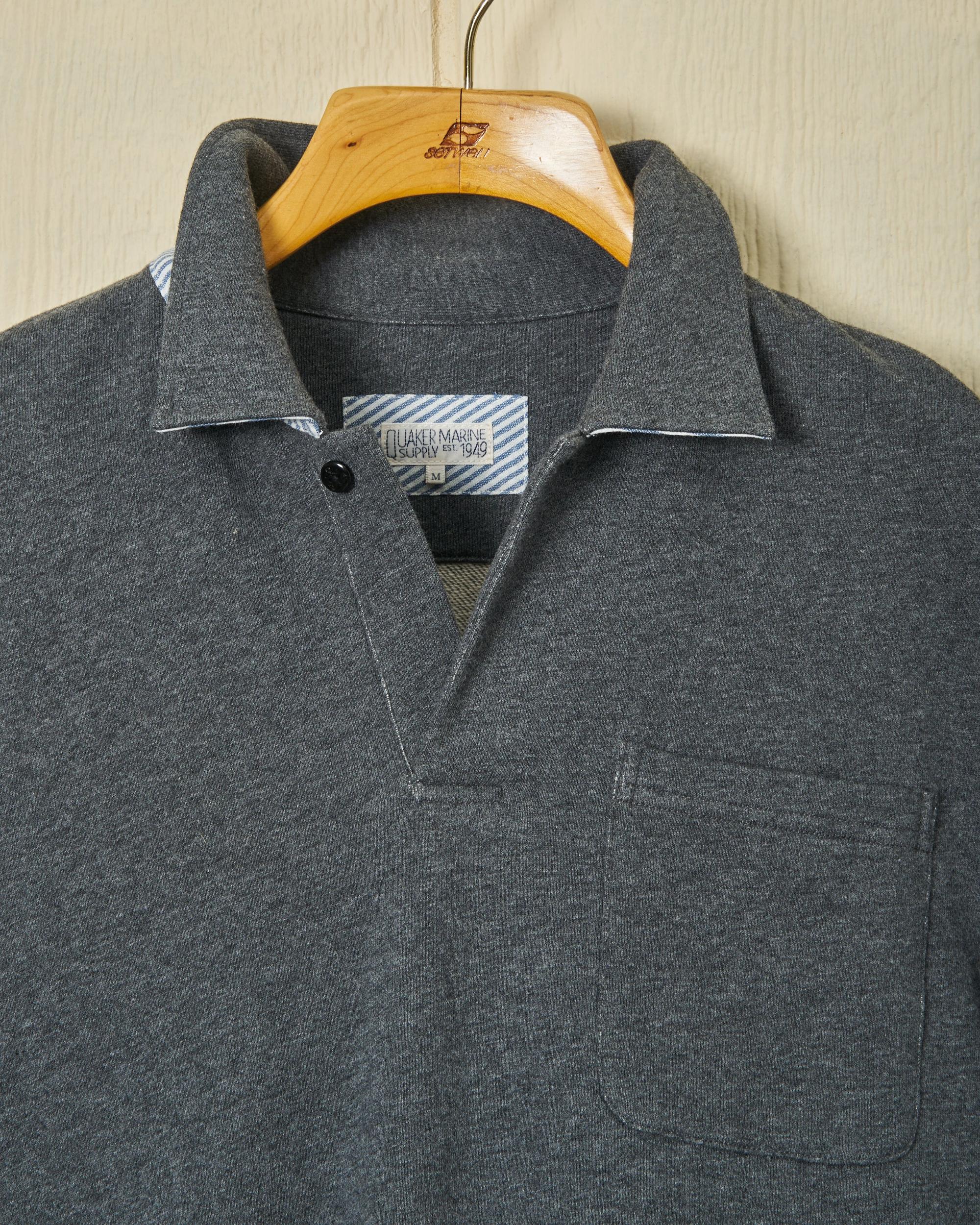 Acadia Polo in Charcoal Heather Loopback Terry Product Image