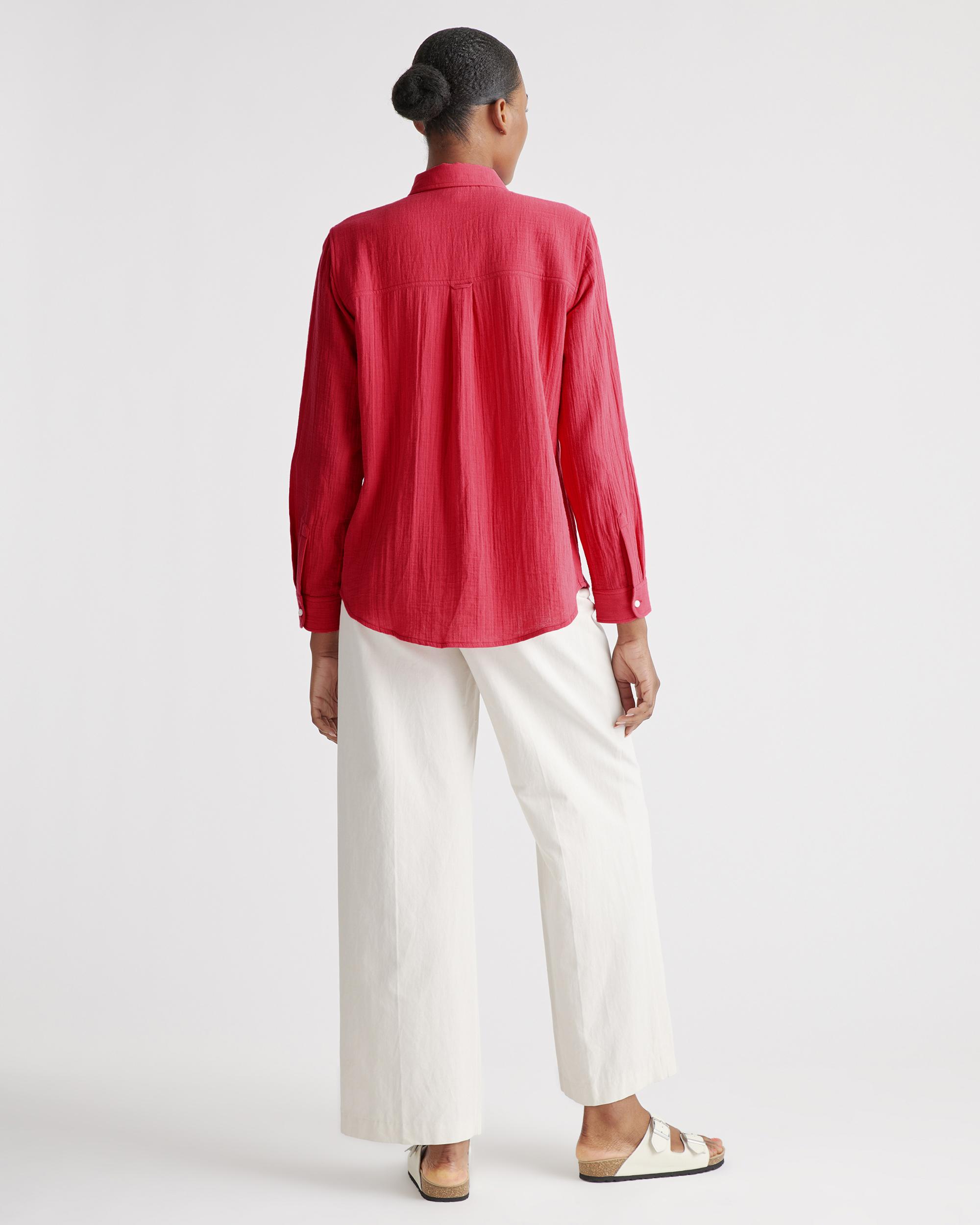 Quince | Women's Gauze Long Sleeve Shirt Organic Cotton Product Image