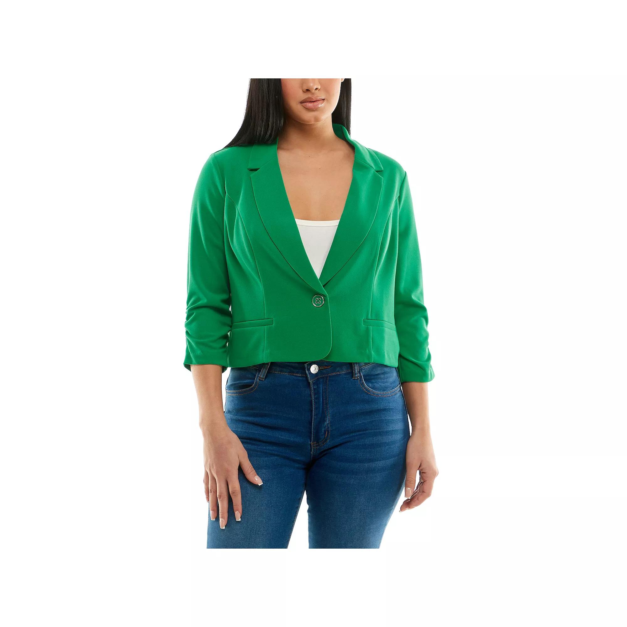 Women's Nina Leonard Button Cropped Blazer,  Product Image