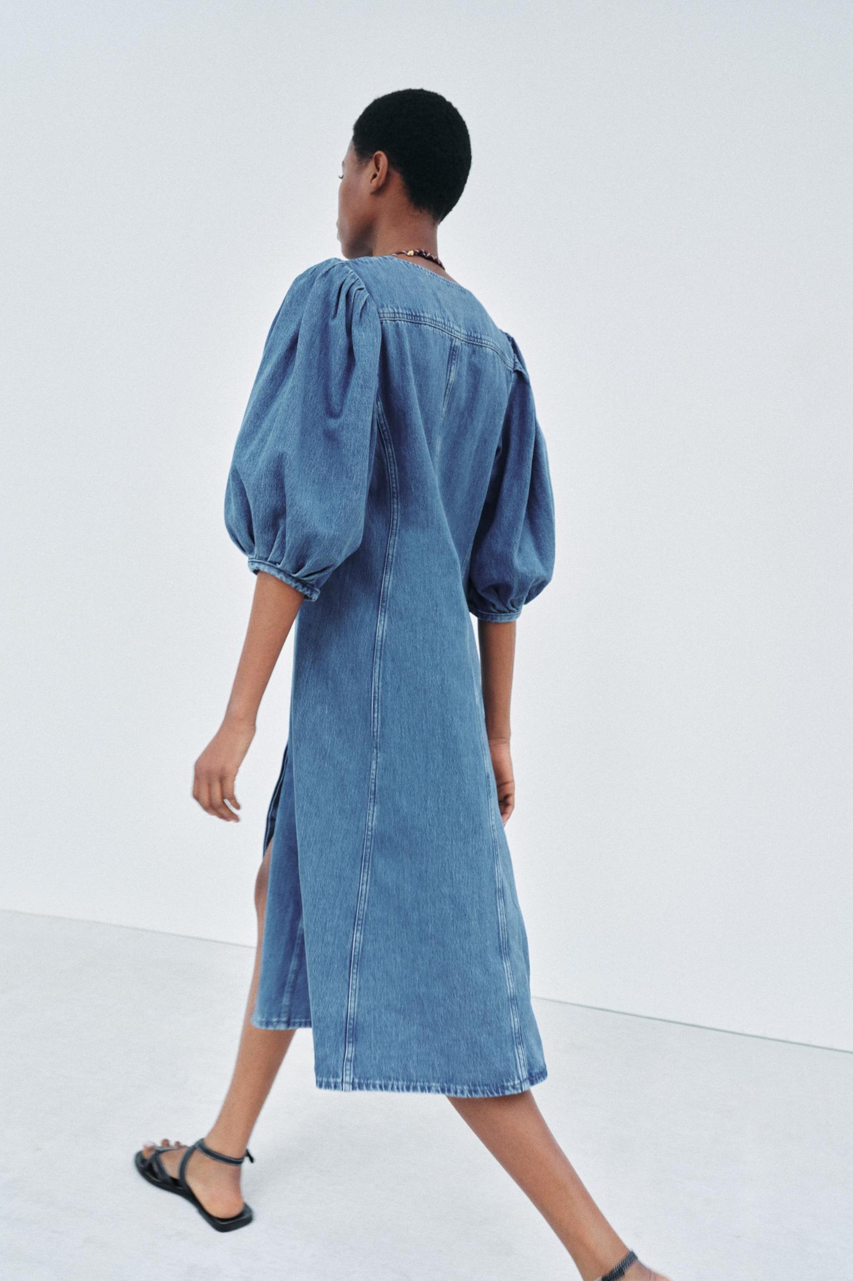 DENIM MIDI DRESS ZW COLLECTION Product Image