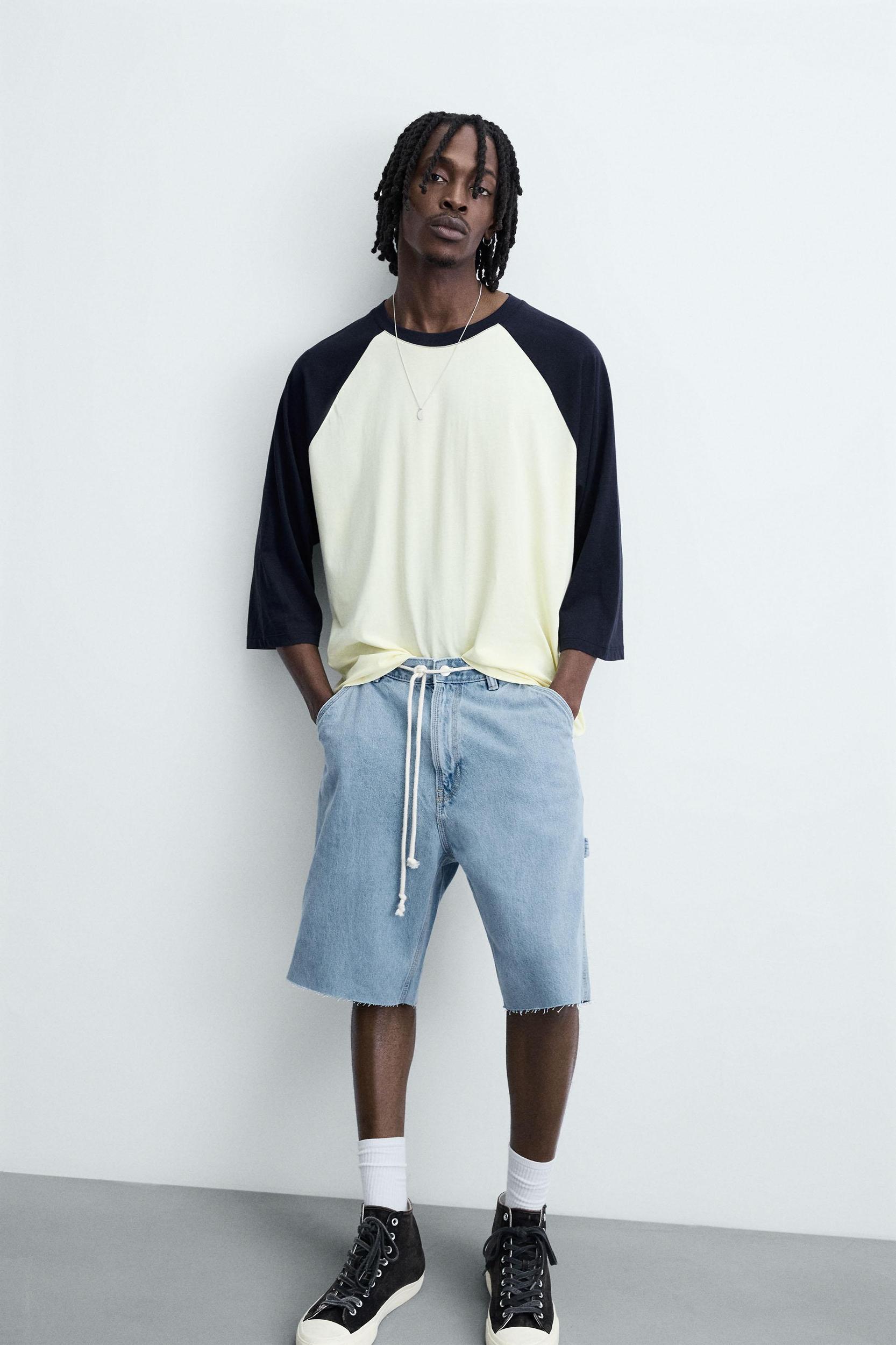 CARPENTER POCKET DENIM BERMUDA SHORTS Product Image