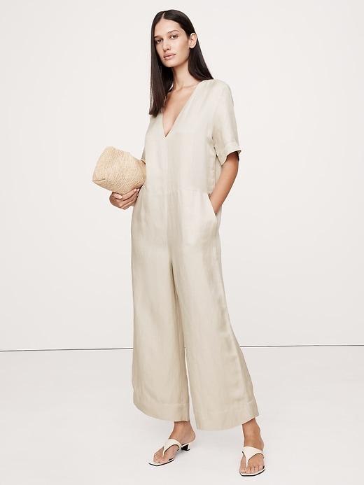 Viscose-Linen Wide-Leg Jumpsuit Product Image