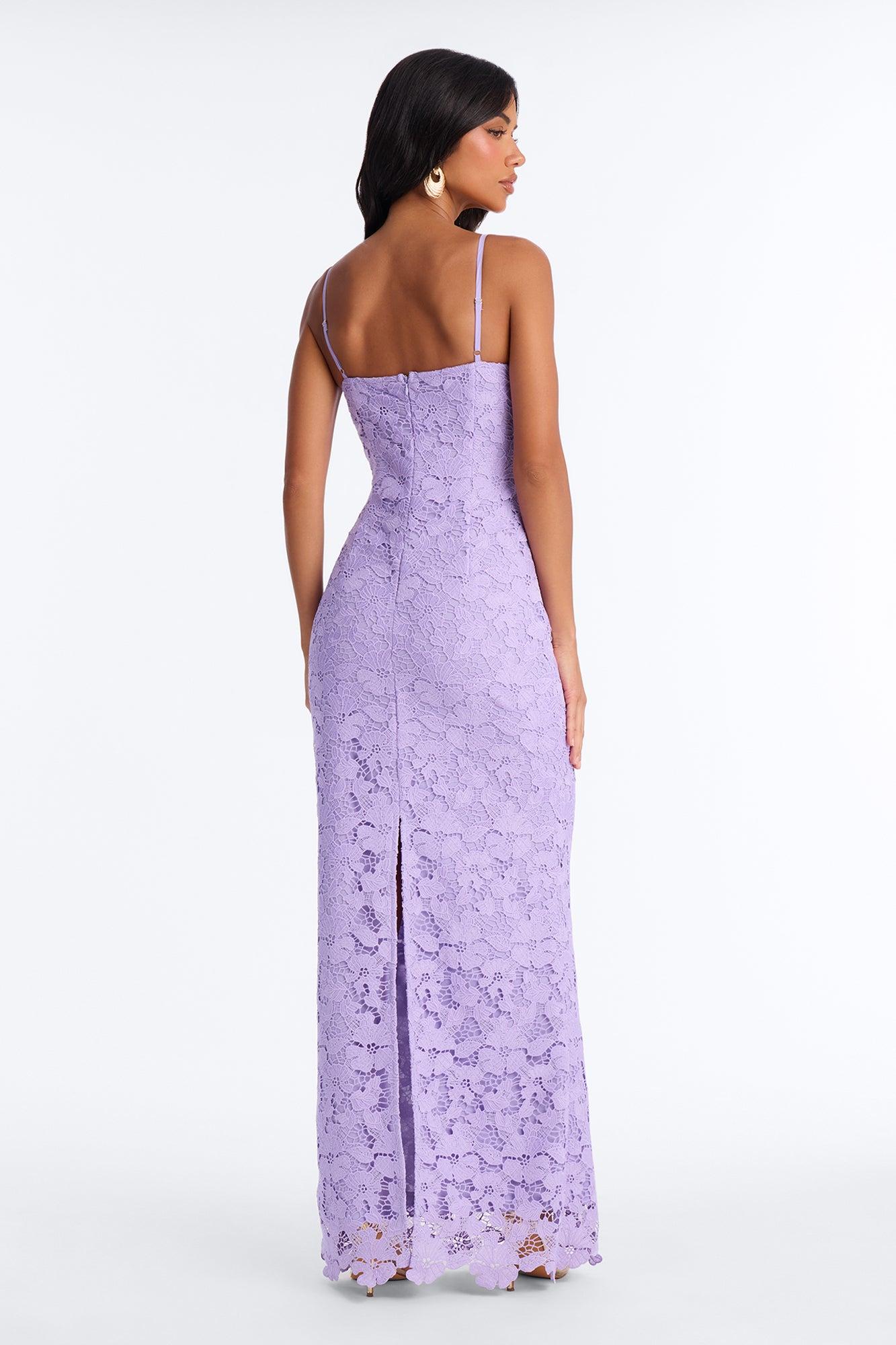Leila Lace Maxi Dress - Lavender Female Product Image