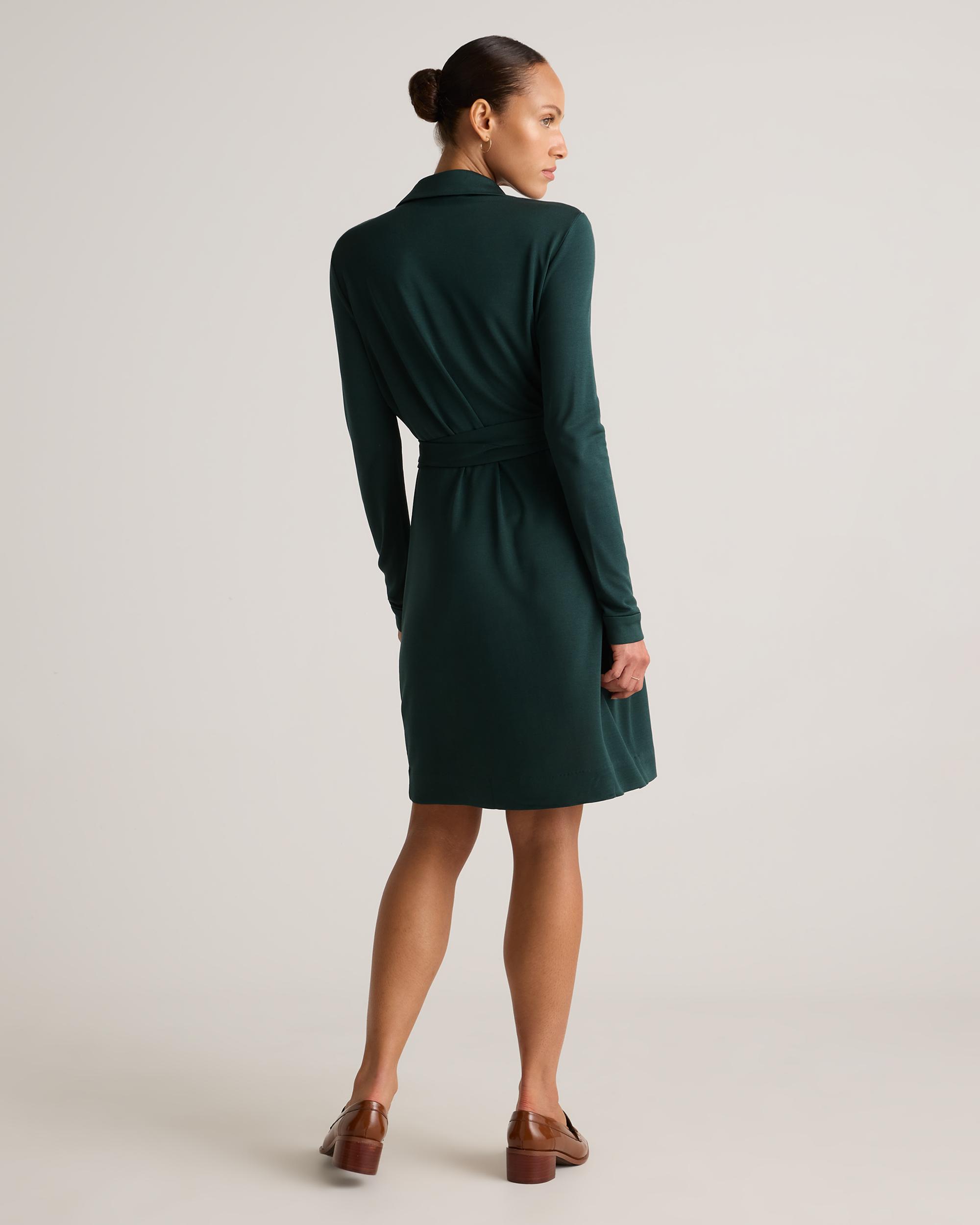 Quince | Women's 100% Silk Jersey Mini Wrap Dress Size XL Product Image