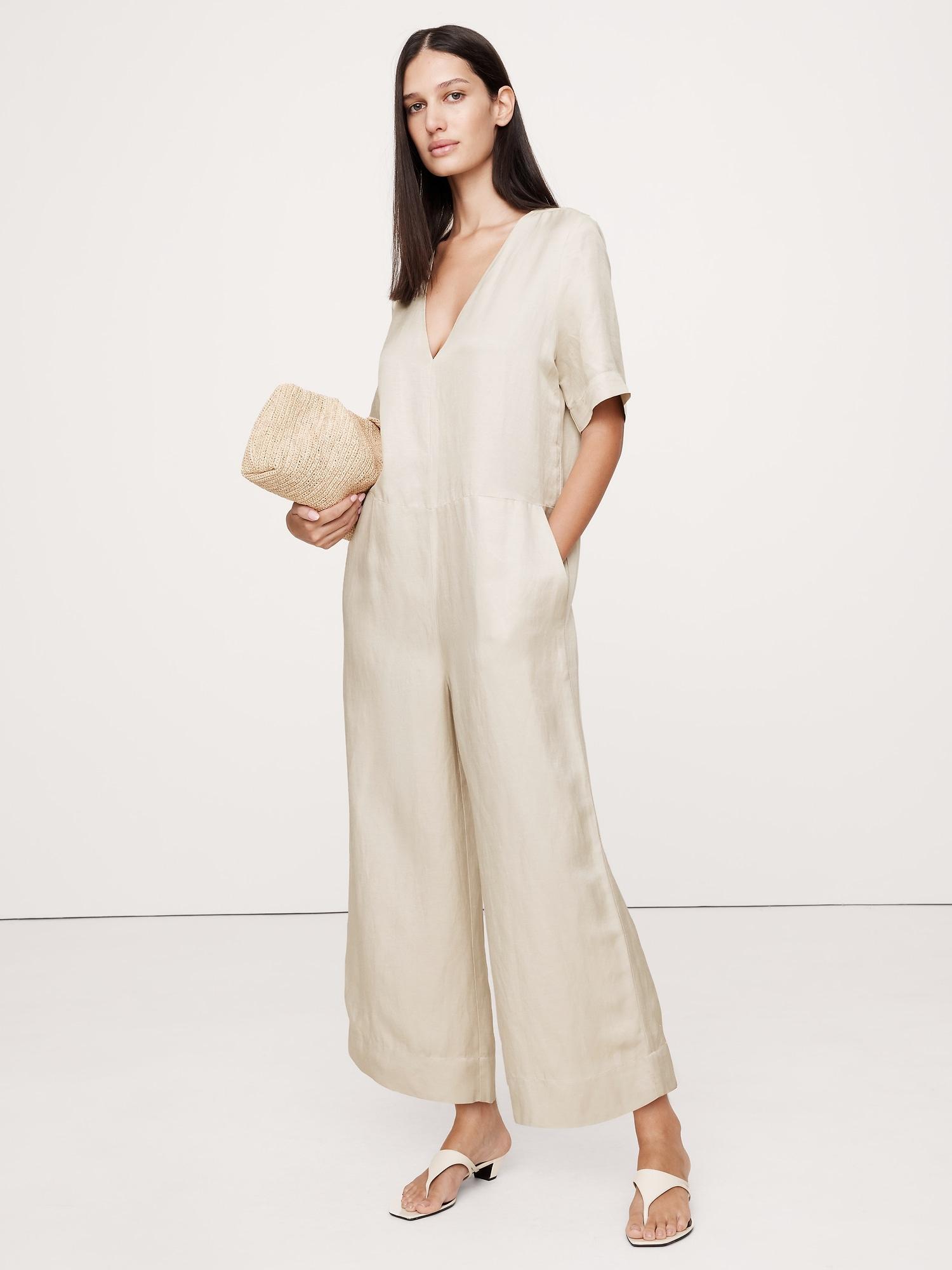 Viscose-Linen Wide-Leg Jumpsuit Product Image