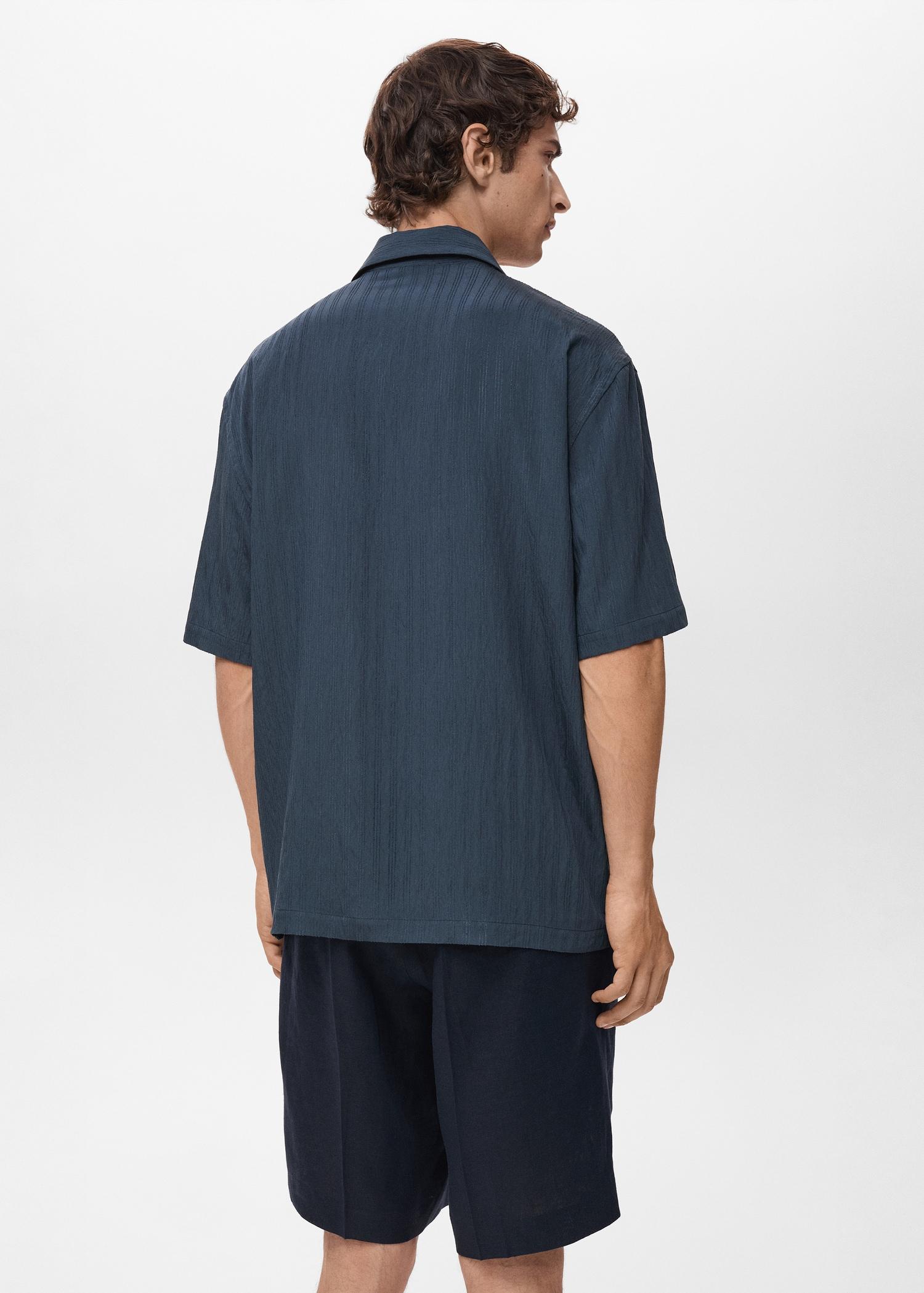 Striped embroidered shirt - Men | MANGO USA Product Image