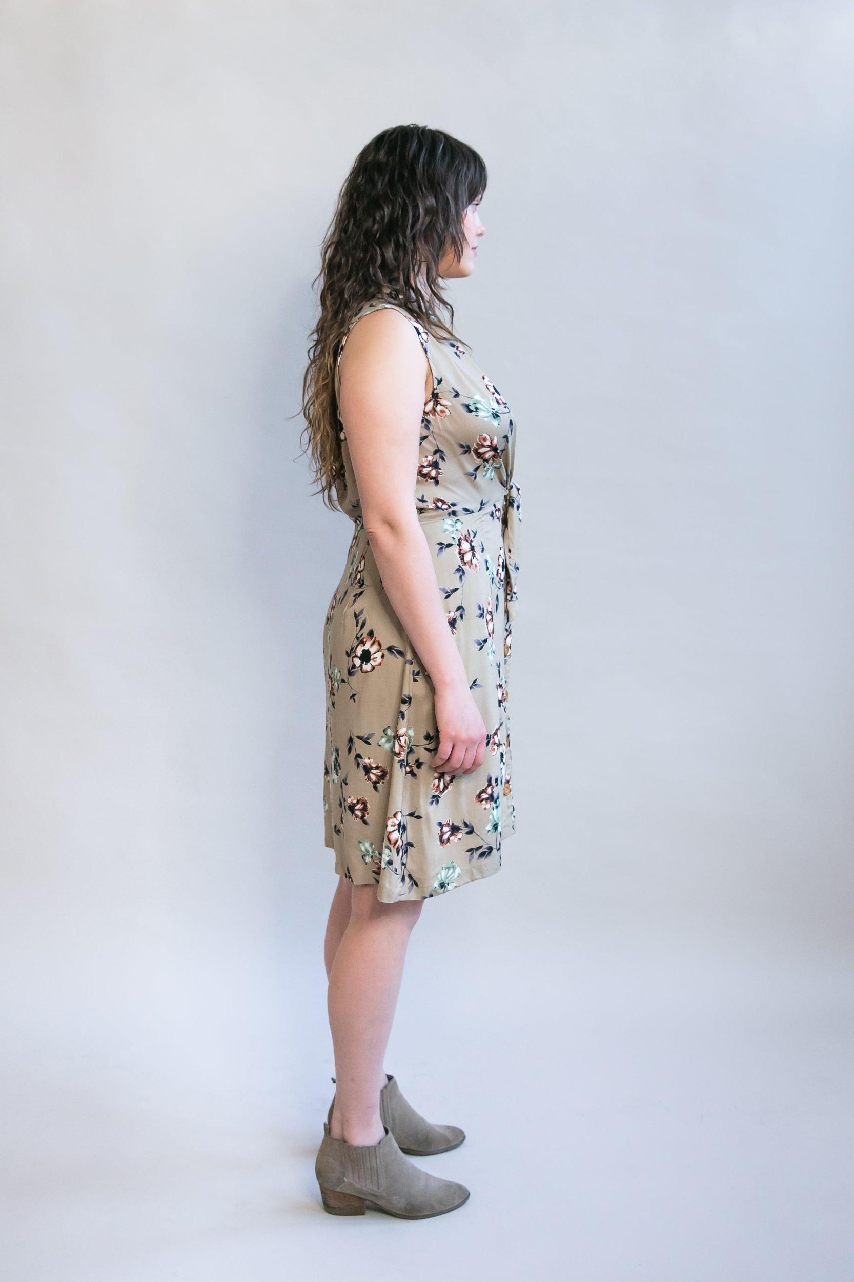 Paloma Dress in Taupe Floral Product Image