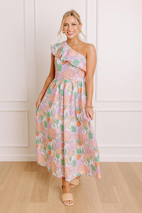 Glowing Smile Floral Midi Dress Product Image