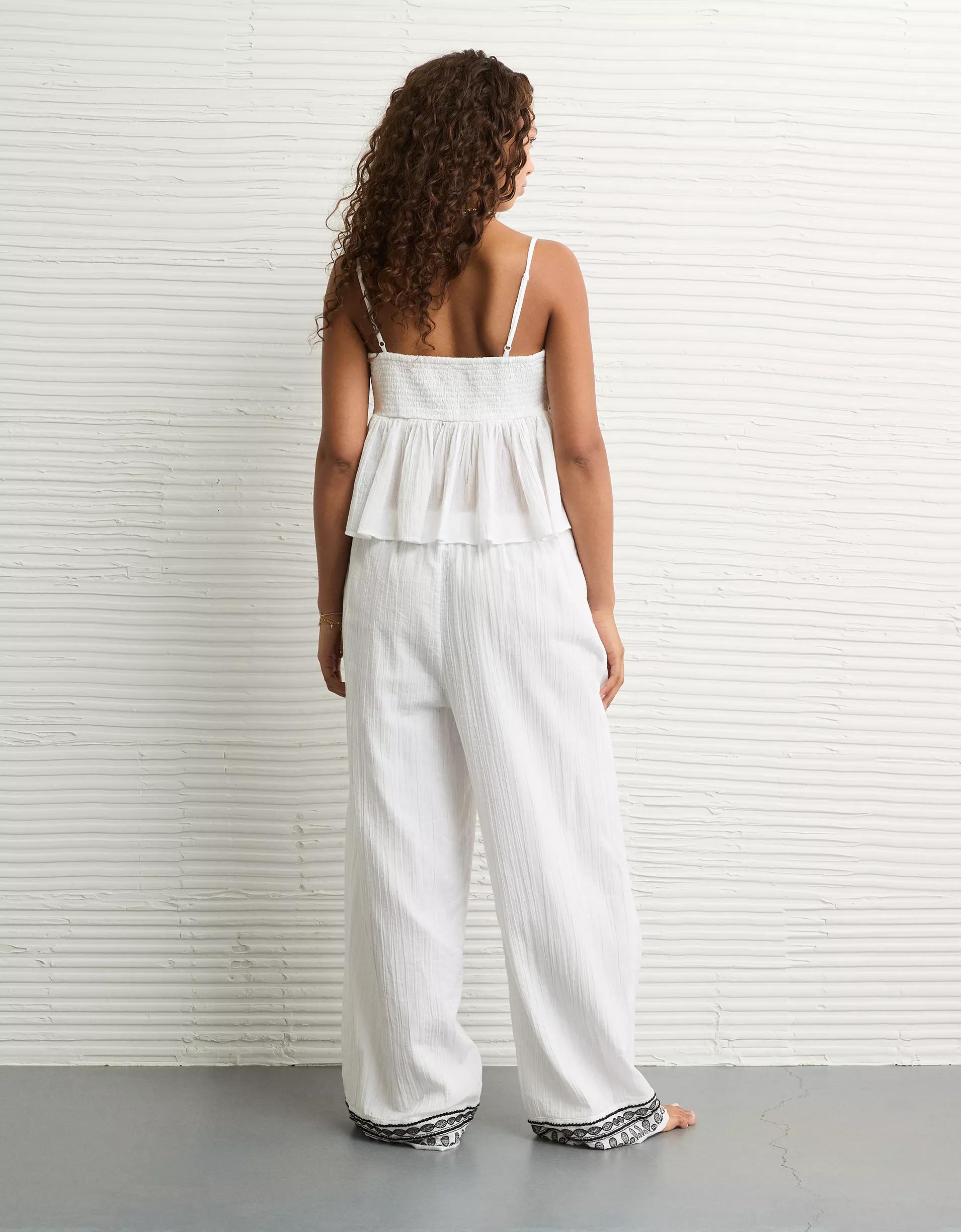 AE Stretch High-Waisted Embroidered Pull-On Pant Product Image