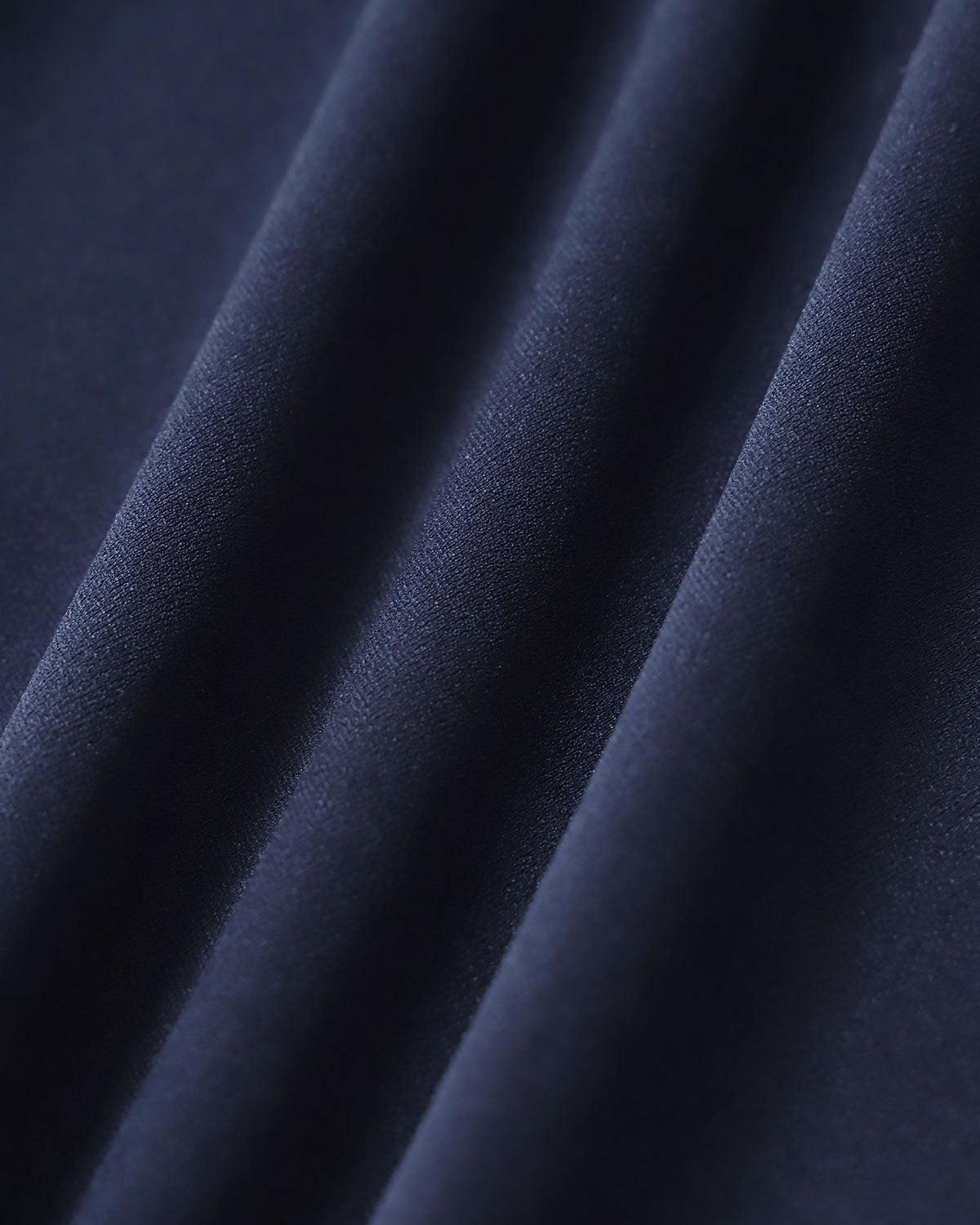 Blue V Neck Button Pleated Midi Dress Product Image