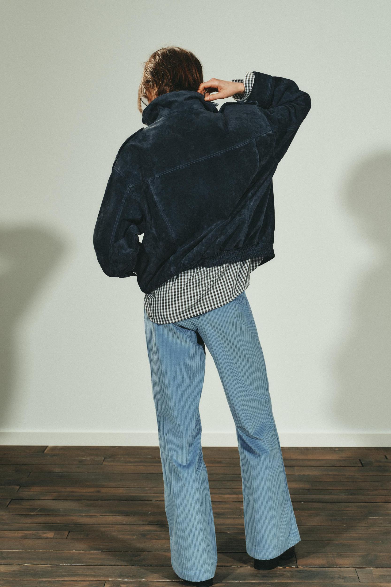 100% SUEDE LEATHER JACKET WITH POCKETS Product Image