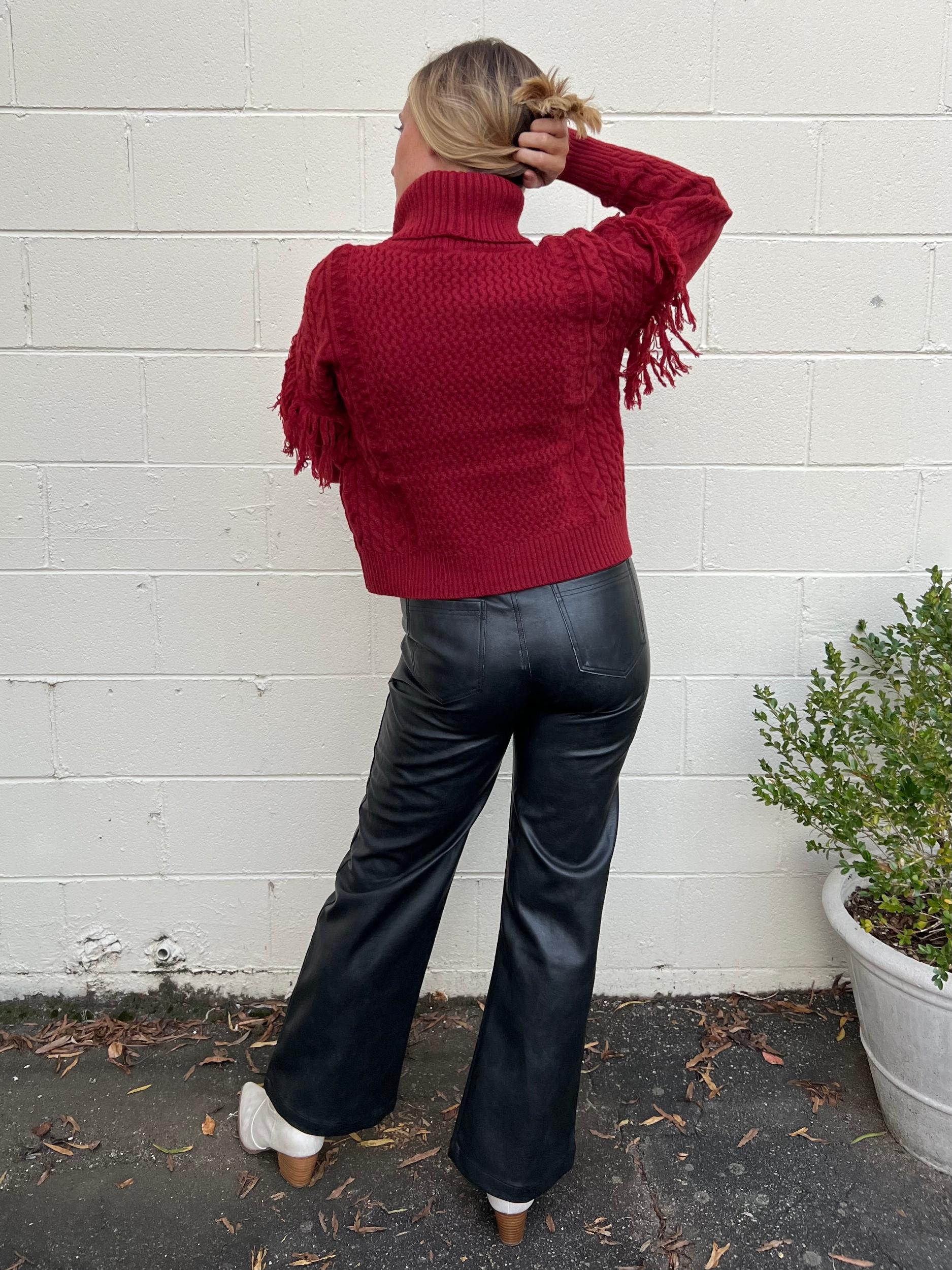 Rebel Faux Leather Wide Leg Pants Product Image