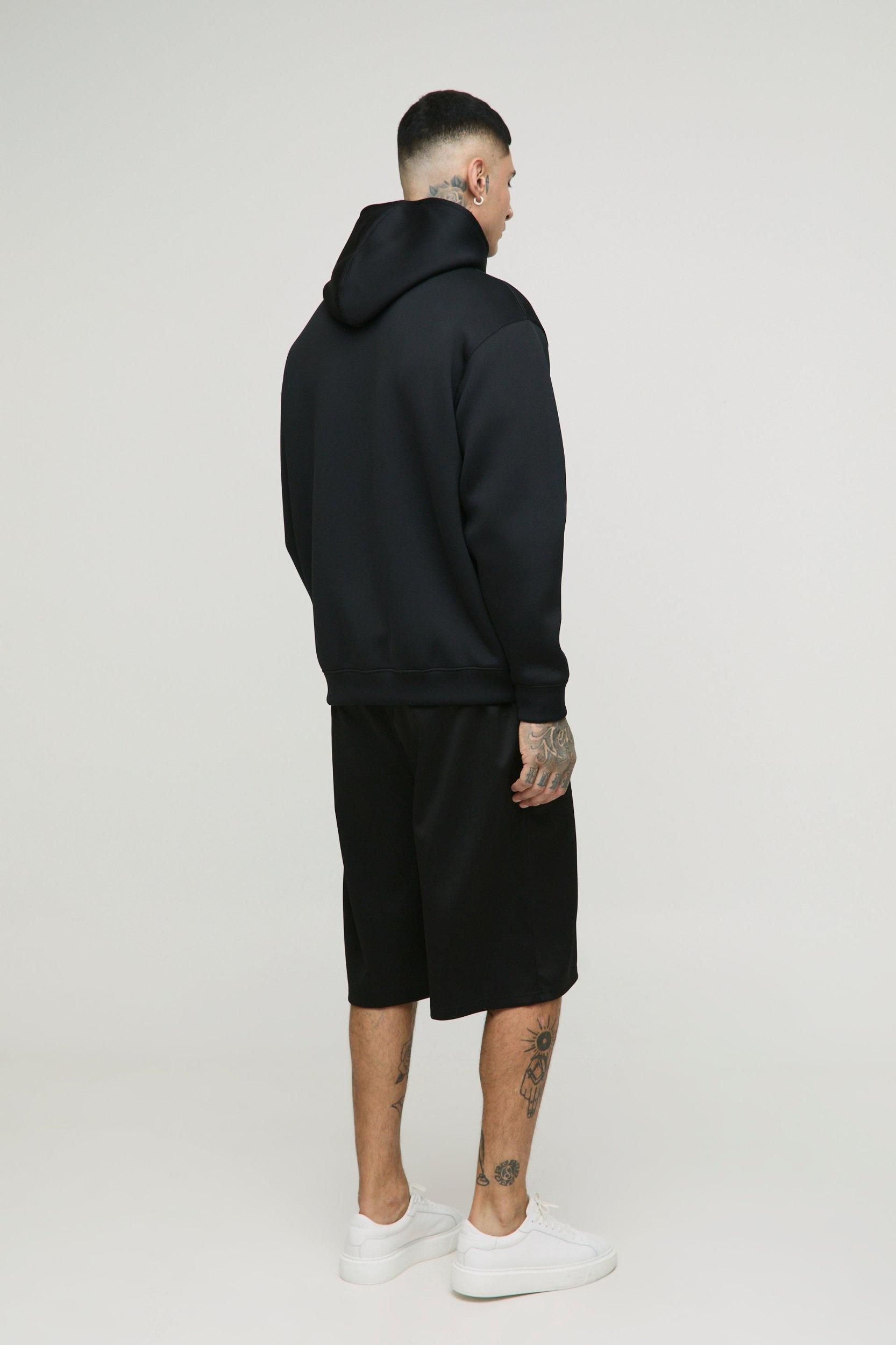 Tall Oversized Pintuck Dropped Crotch Scuba Shorts | boohooMAN USA Product Image