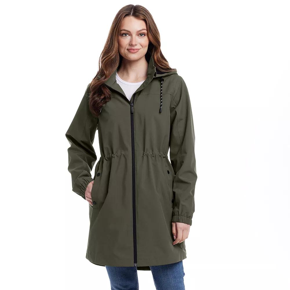 Women's Weathercast Hooded Anorak Jacket, Size: XL, Green Product Image