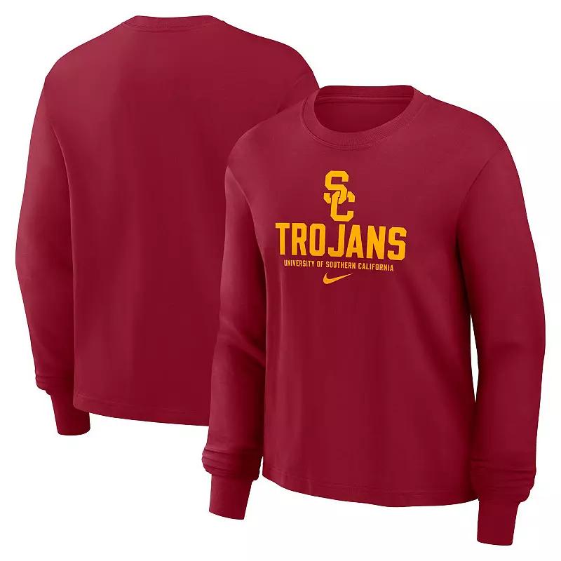 USC Trojans Primetime University Boxy Nike Womens College Long-Sleeve T-Shirt | CLF24GT01N2SAJ-USC Product Image
