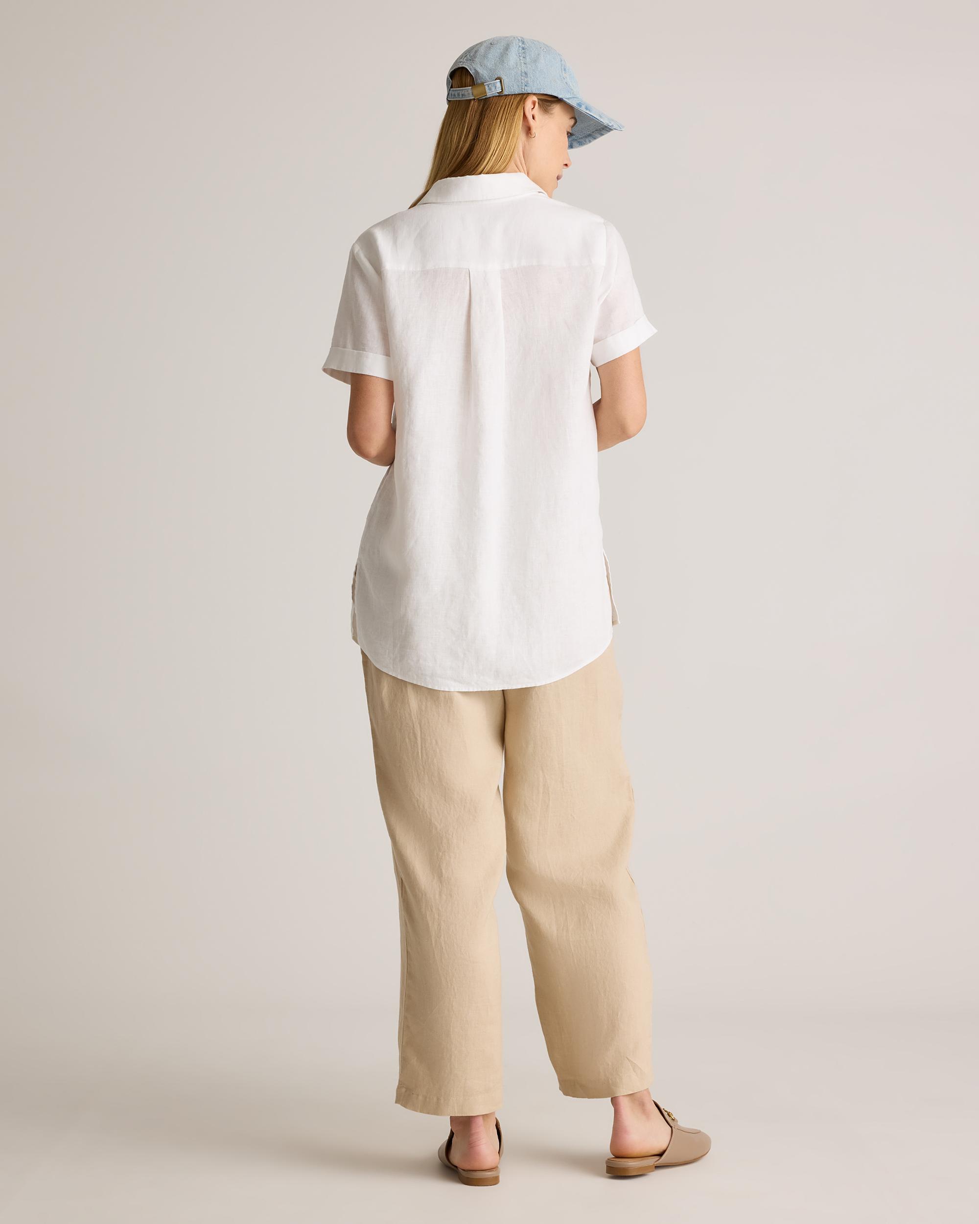 Quince | Women's 100% European Linen Maternity Camp Shirt Size XS Product Image