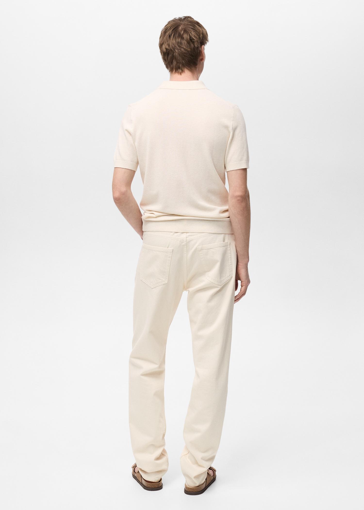 Structured knitted slim-fit polo shirt - Men | MANGO USA Product Image